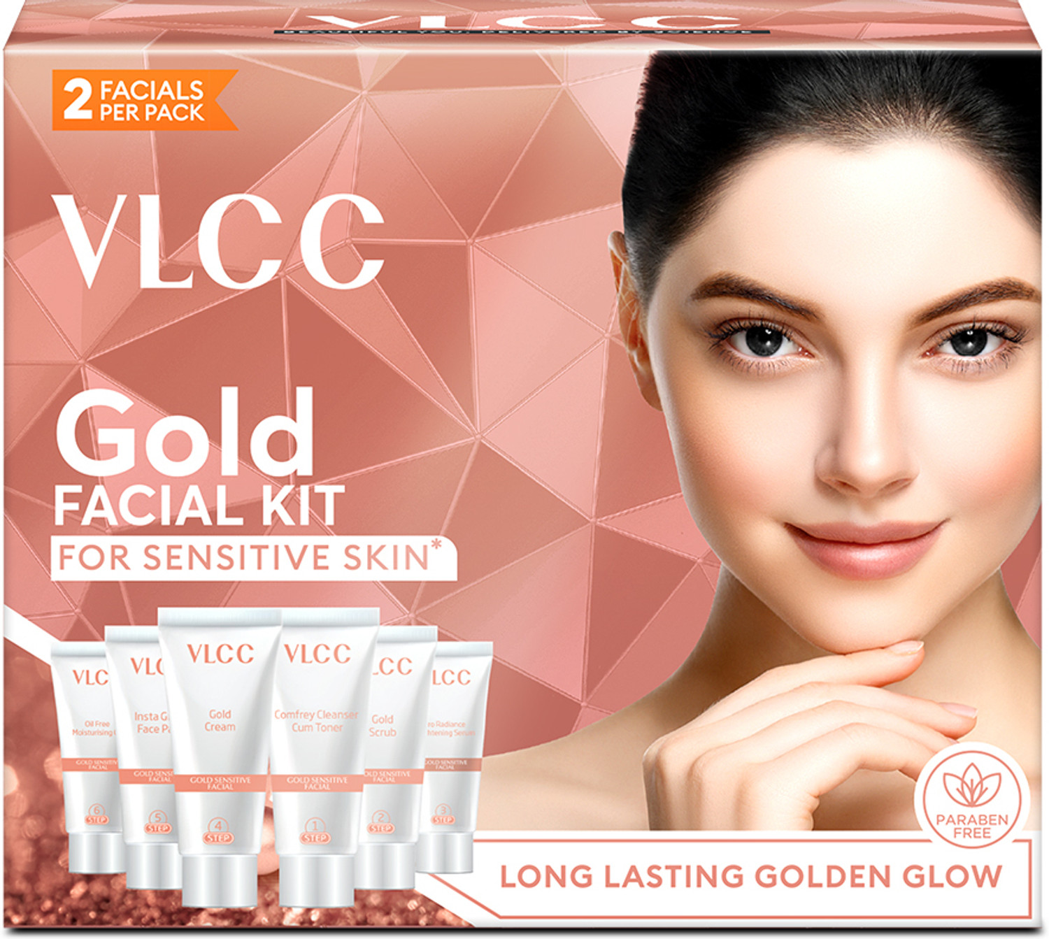 Image of VLCC Party Glow Diamond Facial Kit (6 Items in single box) - Pack of 24 (60 GM X 24) For Skin Polishing and Purification 1440 ml (144 x 10 ml)