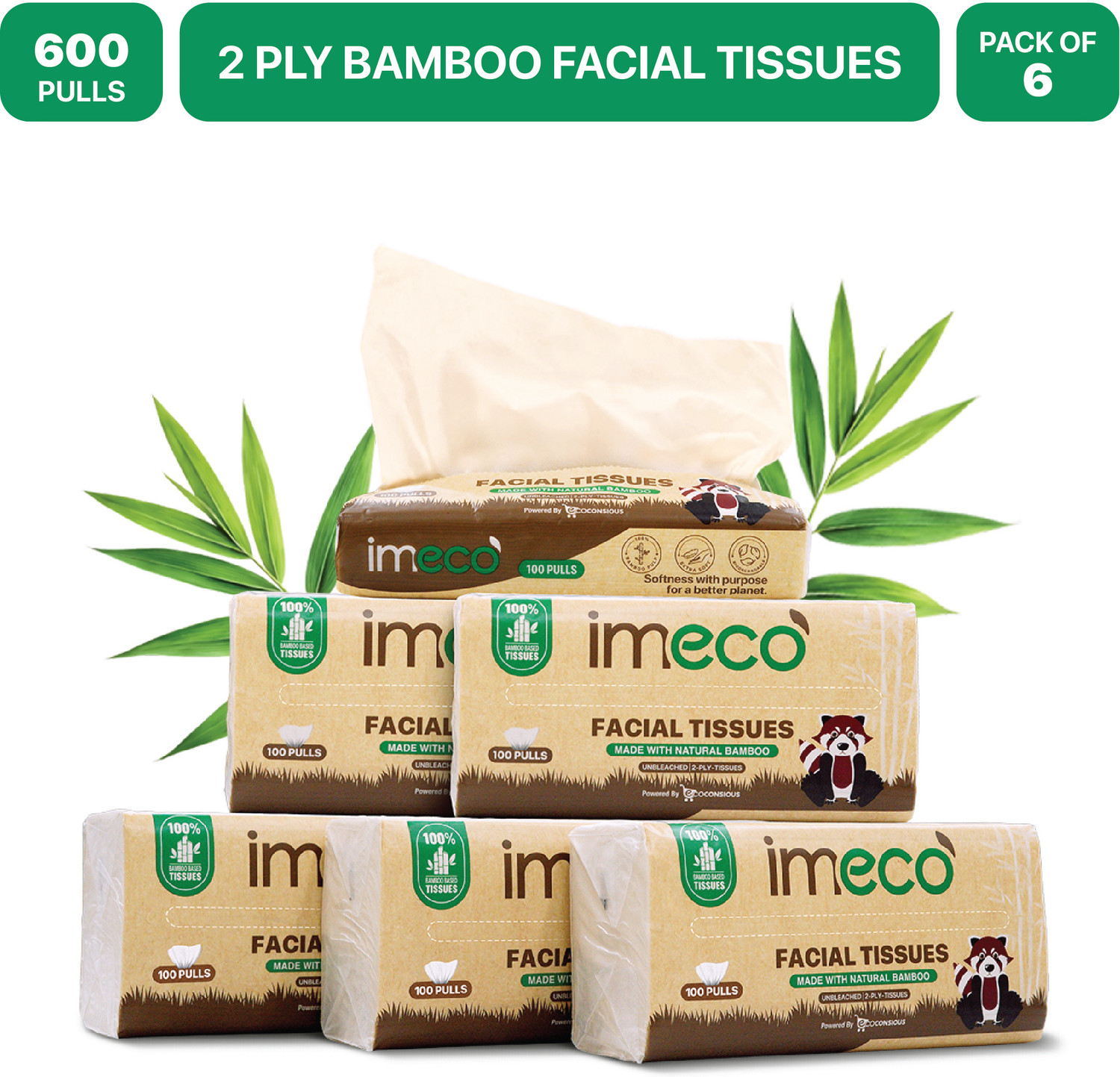 Image of Liora Premium 2-Ply Ultra Soft Facial Tissue Paper - 100 Pulls per Box| Pack of 1 |