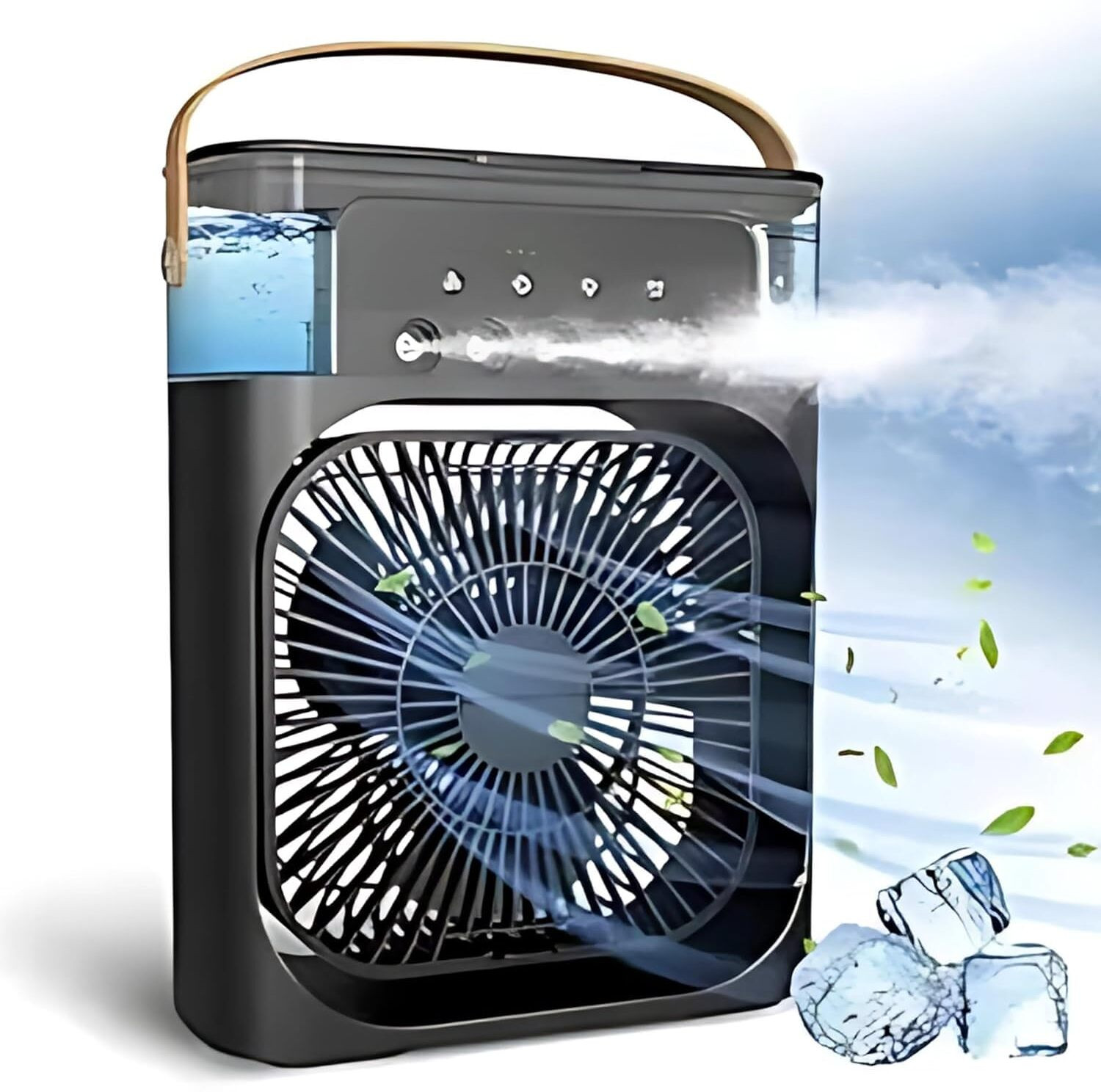 Image of gurukru Mini Cooler for Room Cooling AC Portable Mini Fan Mini cooler with fan-01 USB Fan (White)