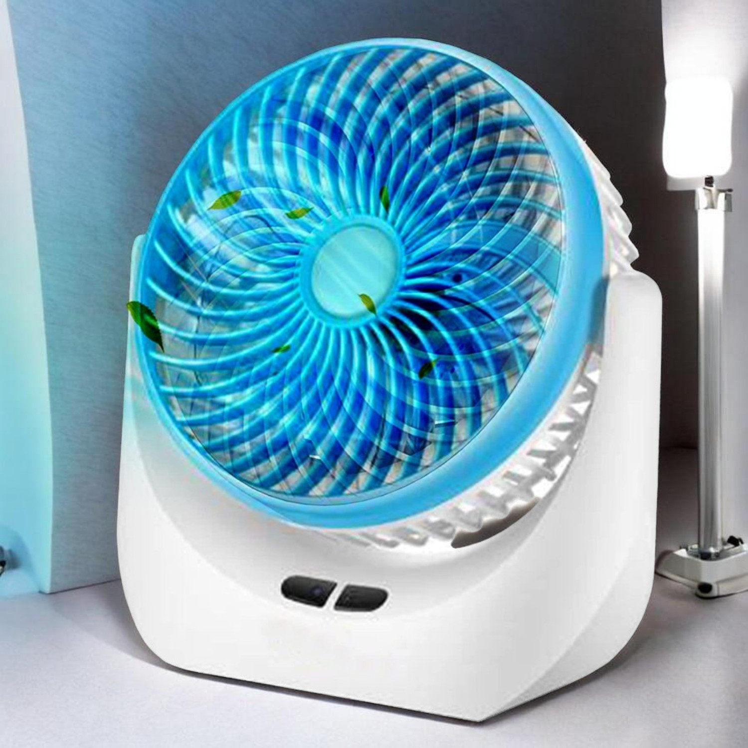 Image of Darshan High Speed Rechargeable Table Fan with LED Light For Office Desk, Home 297 Ultra High Speed 1400 mm Table Fan (5 Star | Multicolor | Pack of 1)
