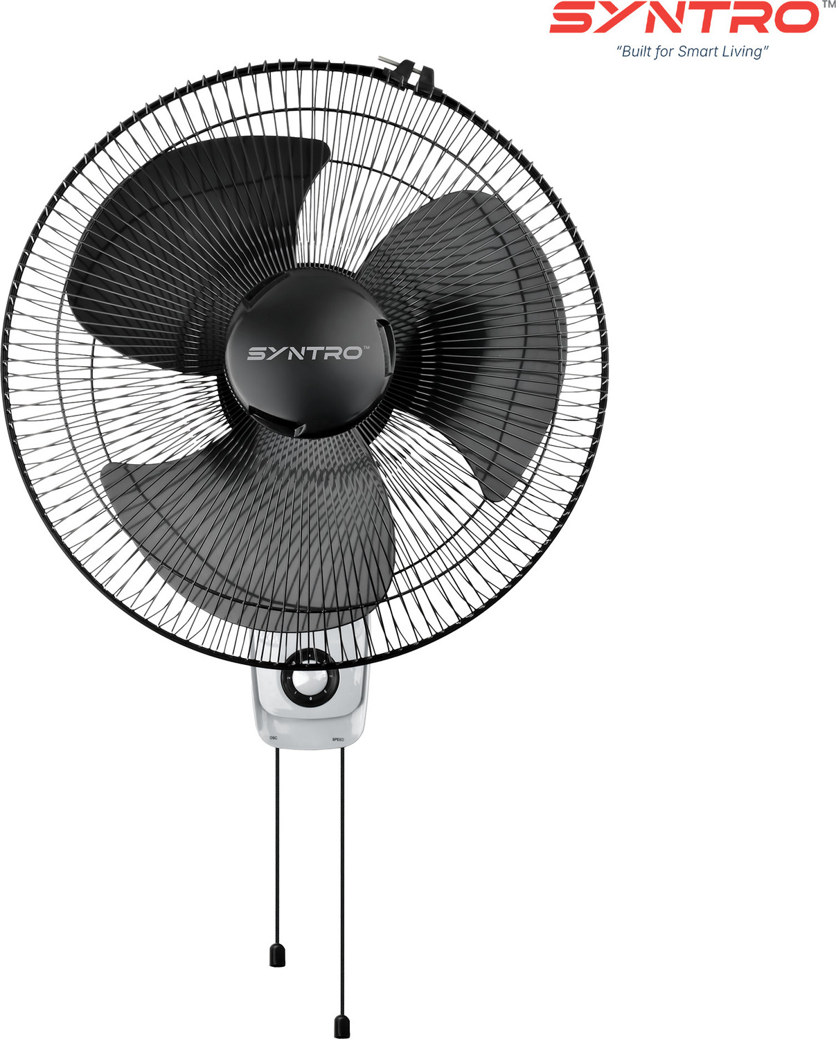 Image of Vinerov Turbo HS | 2000+ RPM | 90 Oscillation | Double Rope | Home, Office & Outdoor with 1 Year Warranty 400 mm Wall Fan (White | Pack of 1)