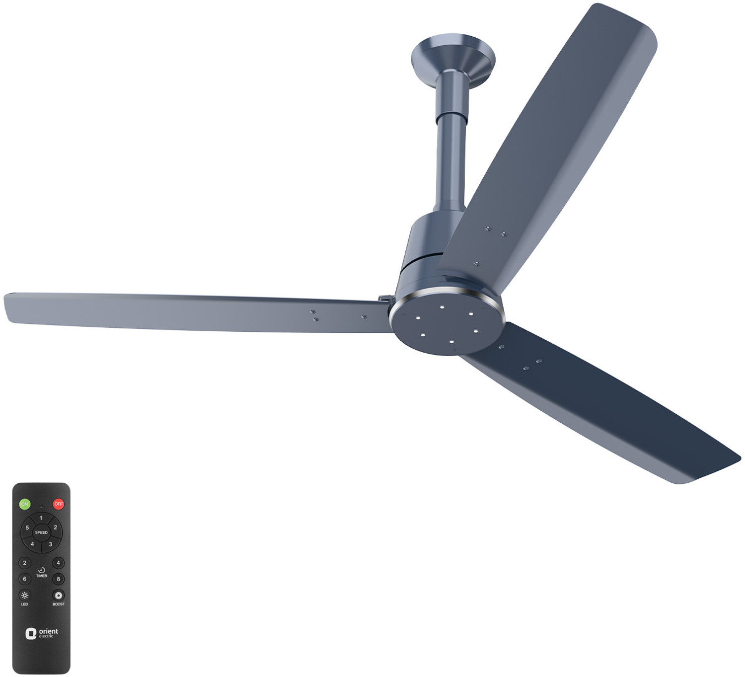 Image of Orient Electric Wendy With Remote BEE Star Rated with 2 Year Warranty 1200 mm Ceiling Fan (1 Star | Azure Blue Silver | Pack of 1)