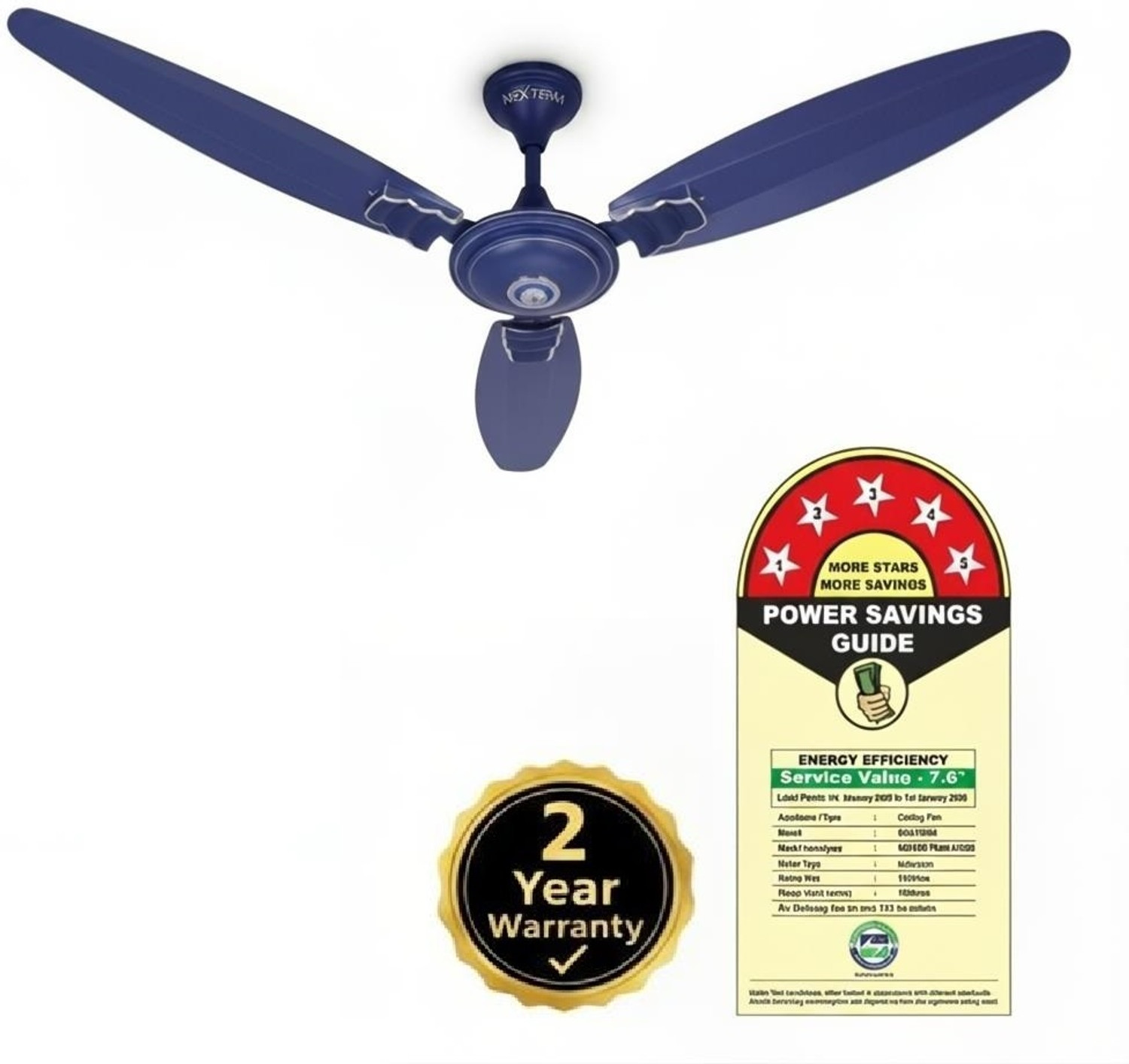 Image of Crompton Premion AVANCER SWIRL with 5 Year Warranty 1200 mm Ceiling Fan (3 Star | Dark Sapphire | Pack of 1)