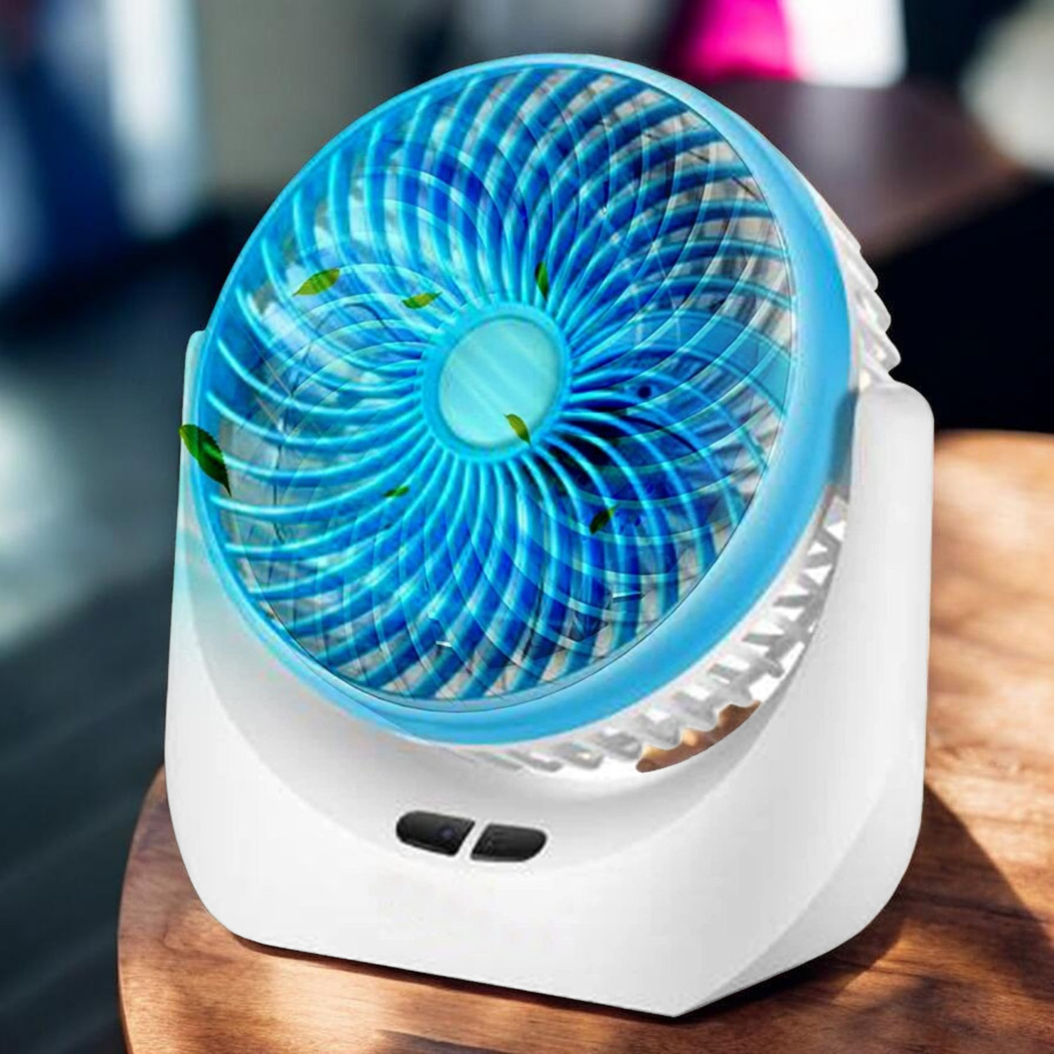 Image of DAKSHWAY High Speed Rechargeable Table Fan with LED Light For Office Desk, Home F3575 Ultra High Speed 1400 mm Table Fan (5 Star | Multicolor | Pack of 1)