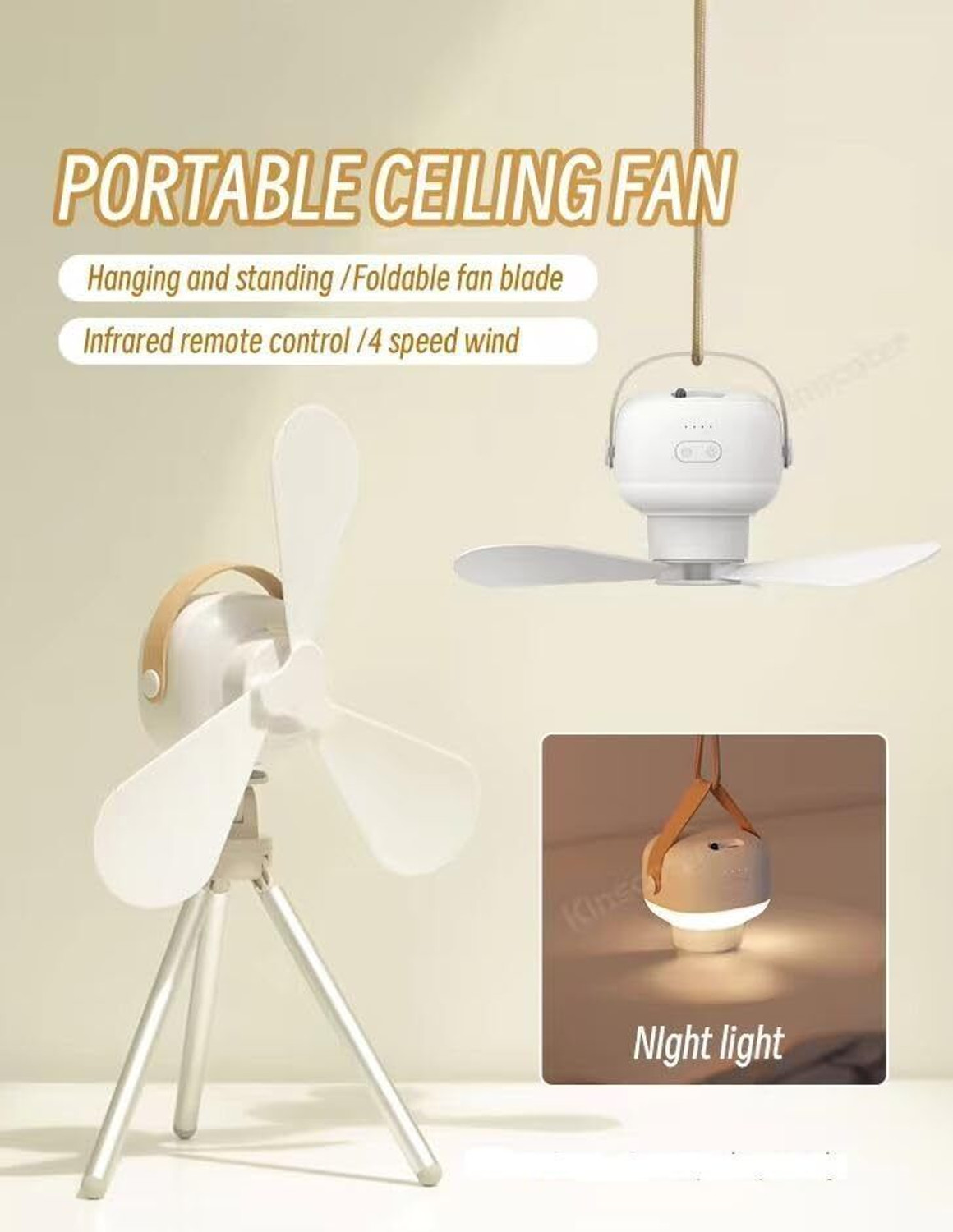 Image of SJENTERPRISE0 PORTABLE FAN with 1 Year Warranty Anti Dust, With LED Indicators, Ultra High Speed, BLDC with Remote and Regulator 500 mm Ceiling Fan (3 Star | WHITE | Pack of 1)