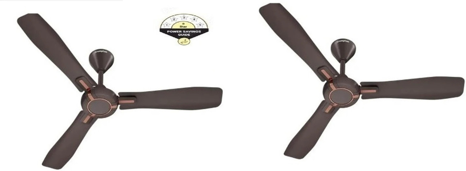 Image of Crompton HIGHSPEED SANTOS ANTIDUST with 2 Year Warranty Anti Dust 1200 mm Ceiling Fan (Americano Brown | Pack of 2)