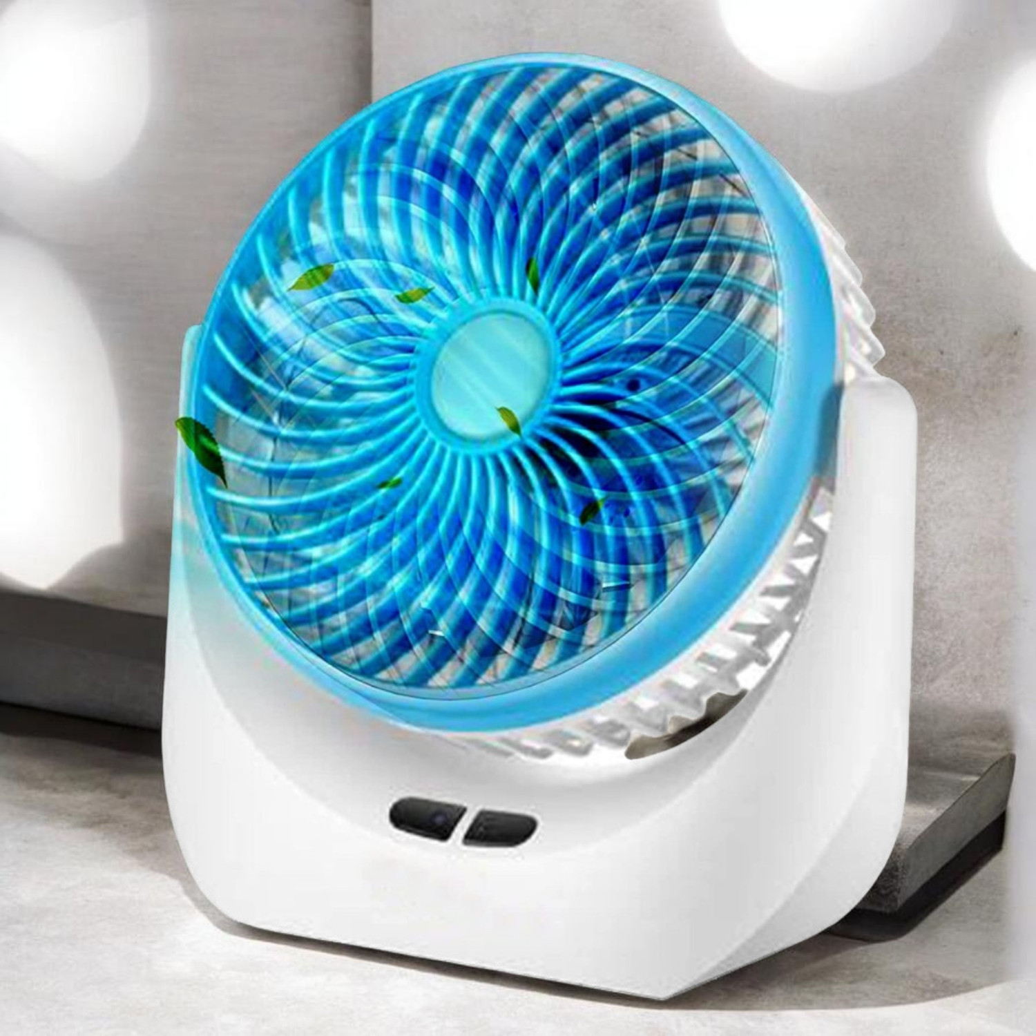 Image of Radhe High Speed Rechargeable Table Fan with LED Light For Office Desk, Home 257 Ultra High Speed 1400 mm Table Fan (5 Star | Multicolor | Pack of 1)