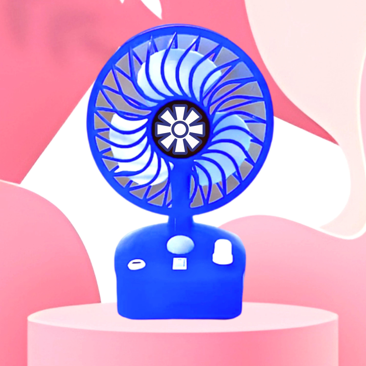 Image of Darshan High Speed Rechargeable Table Fan with LED Light For Office Desk, Home 297 Ultra High Speed 1400 mm Table Fan (5 Star | Multicolor | Pack of 1)
