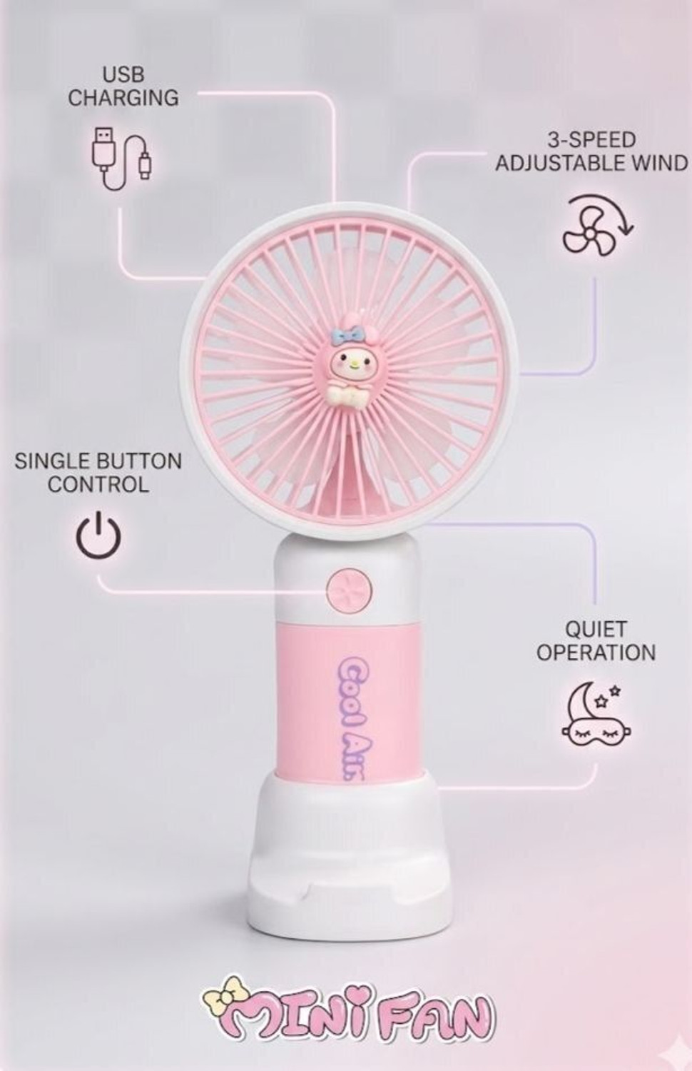Image of YAKUNOX Small Mini Fan USB Rechargeable Portable Cooling Fan Random Colour Anti Dust 90 mm Table Fan (Multicolor | Pack of 1)