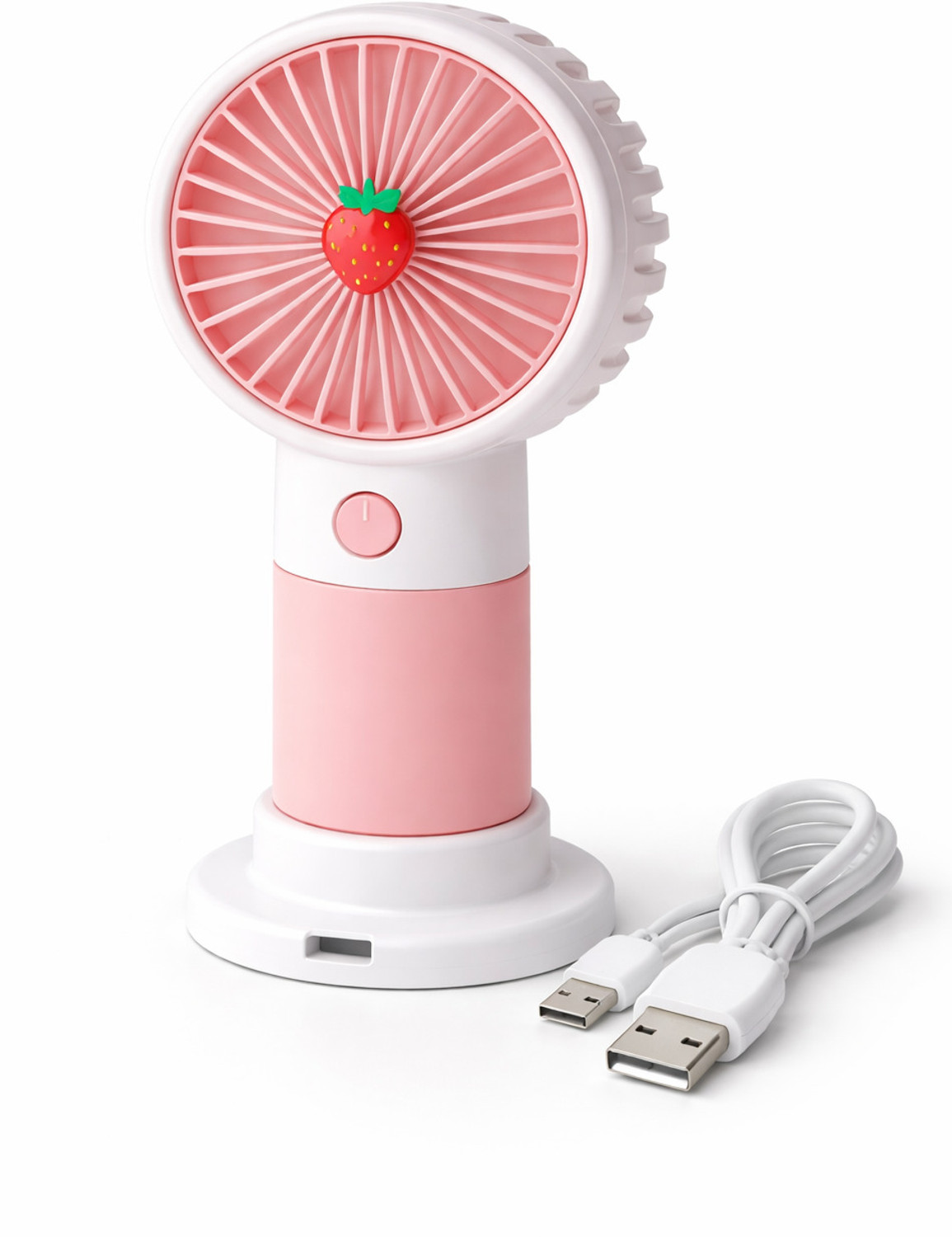 Image of Rdecom Mini USB Desk Rechargeable Fan with LED Light 6 Speed Moodes And Easy to Carry With LED Indicators 100 mm Table Fan (Pink | Pack of 1)