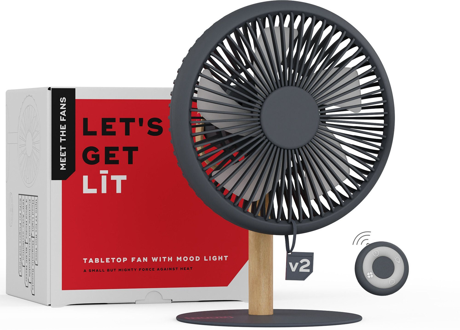 Image of SOLVEXIA USB Rechargeable Fan with Powerful LED Light Portable Desk Fan Personal Mini Fan Remote Controlled Table Fan (Multicolor | Pack of 1)