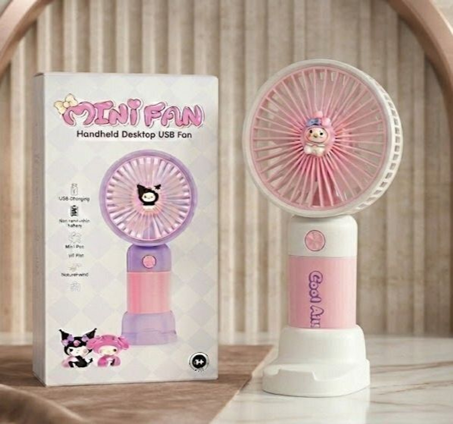 Image of Radhe High Speed Rechargeable Table Fan with LED Light For Office Desk, Home 333 Ultra High Speed 1400 mm Table Fan (5 Star | Multicolor | Pack of 1)