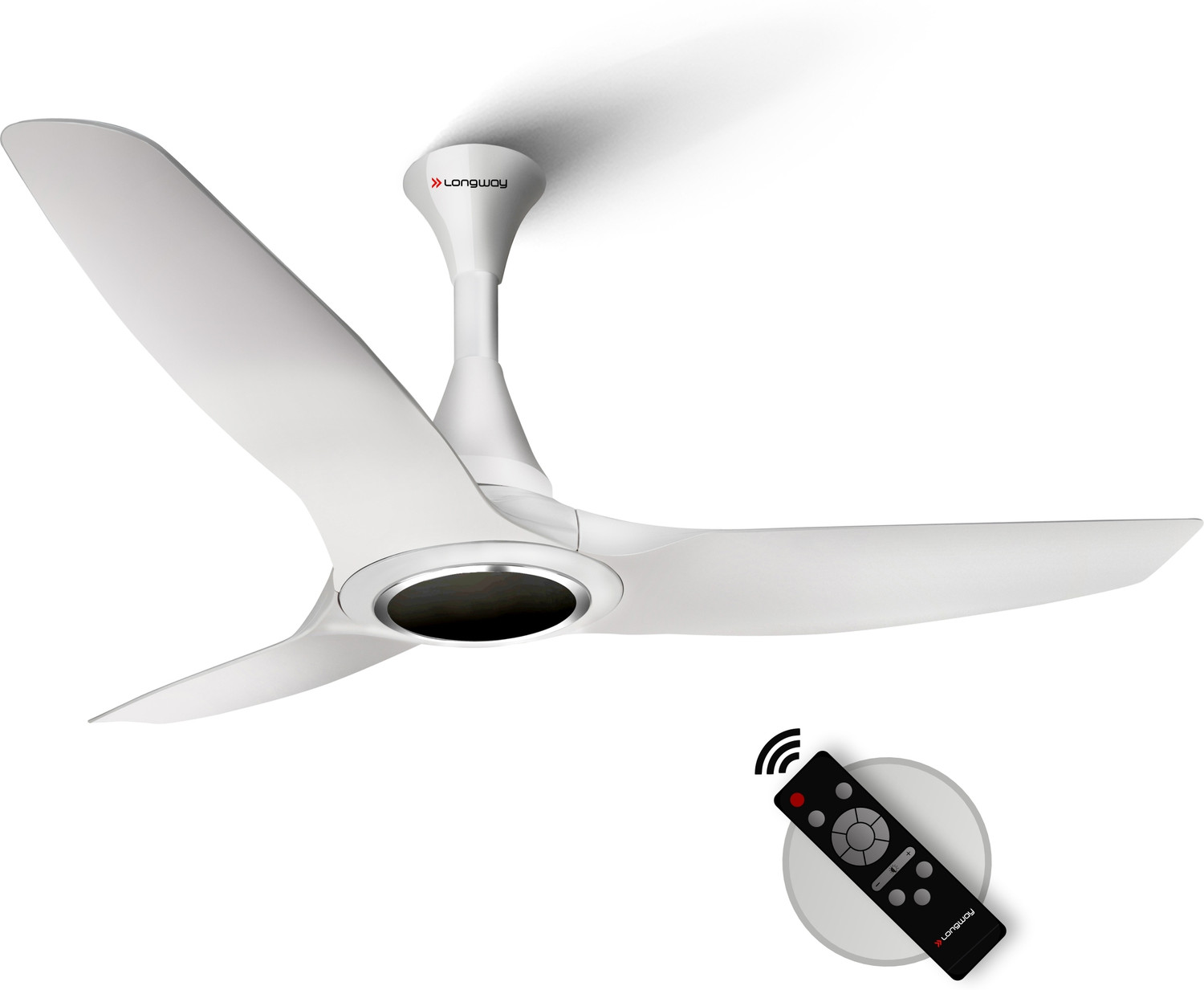 Image of Longway Glideon with 5 Year Warranty BLDC Motor with Remote 1200 mm Ceiling Fan (5 Star | White | Pack of 1)