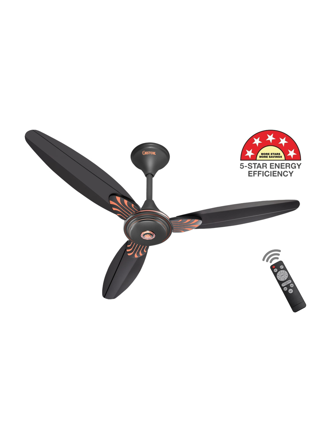 GESTOR Avenzo | BLDC | Super Speed 48 inch Decorative with Wireless | Remote Control with 5 Year Warranty Anti Dust, BLDC Motor with Remote, Energy Saving, Silent Operation 1200 mm Ceiling Fan