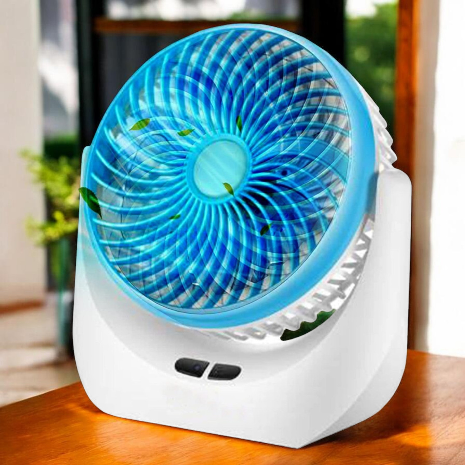 Image of Darshan High Speed Rechargeable Table Fan with LED Light For Office Desk, Home 314 Ultra High Speed 1400 mm Table Fan (5 Star | Multicolor | Pack of 1)