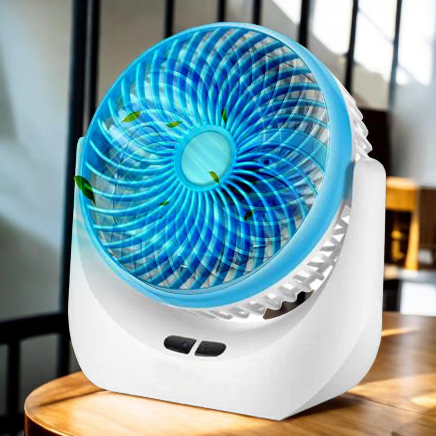 Image of Darshan High Speed Rechargeable Table Fan with LED Light For Office Desk, Home 308 Ultra High Speed 1400 mm Table Fan (5 Star | Multicolor | Pack of 1)