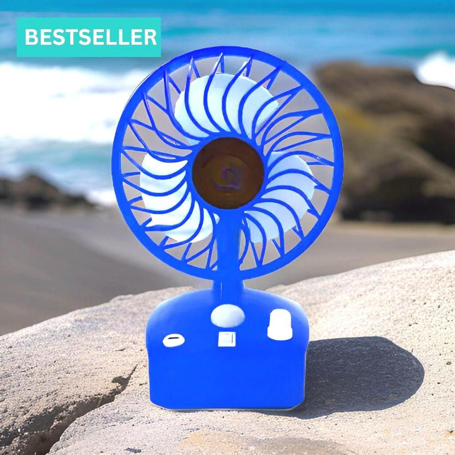 Image of YAKUNOX Rechargeable Mini Handheld Fan with Stand | Portable USB Fan 2 Speed BLDC Motor 100 mm Table Fan (multi colour | Pack of 1)