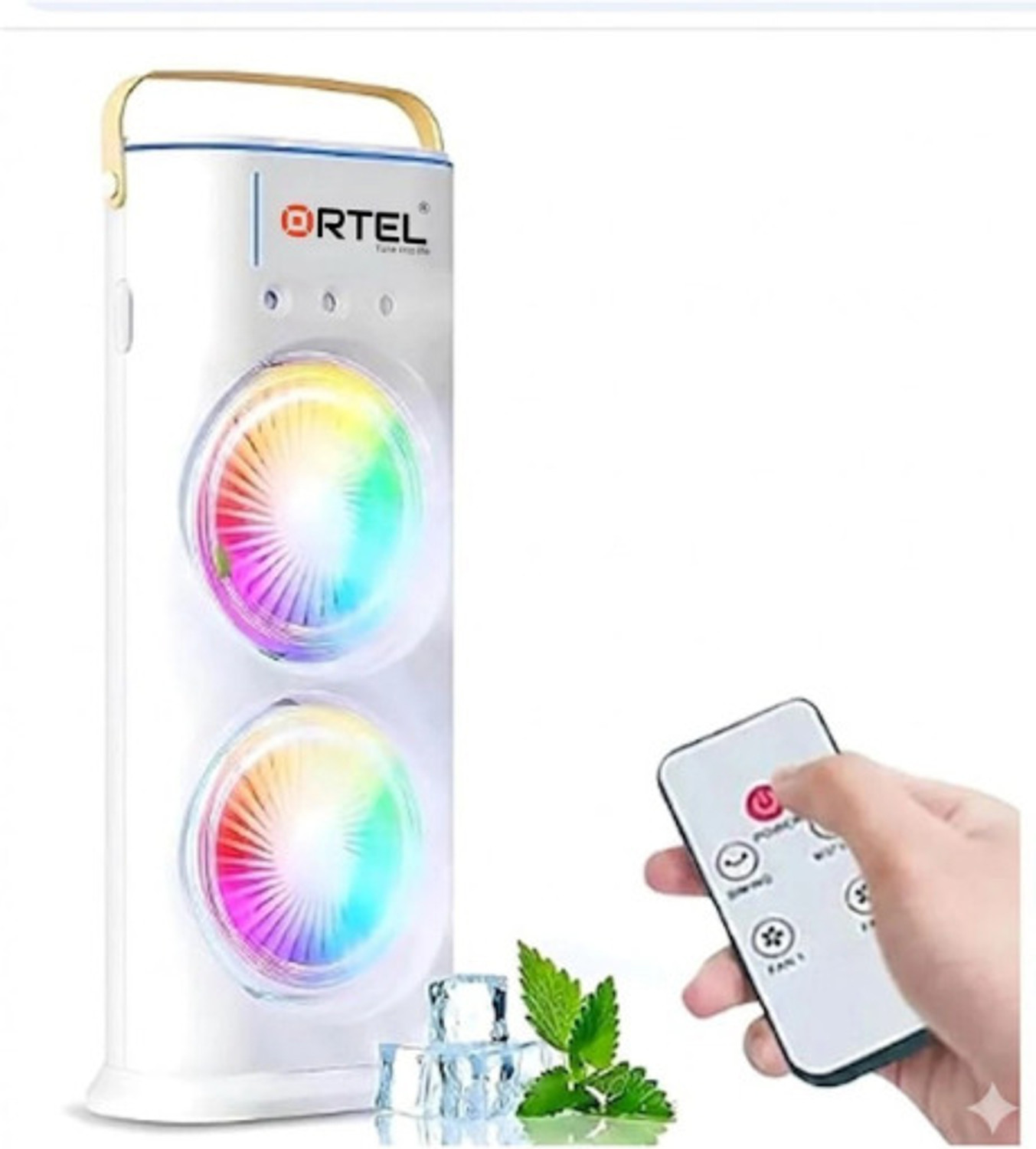 Image of yogi Mist Fan with Water Tank High Speed Cooling Fan Outdoor Air Cooler Anti Dust, High Air Delivery, Silent Operation, Ultra High Speed 0.3 mm Tower Fan (4 Star | Multicolor | Pack of 1)