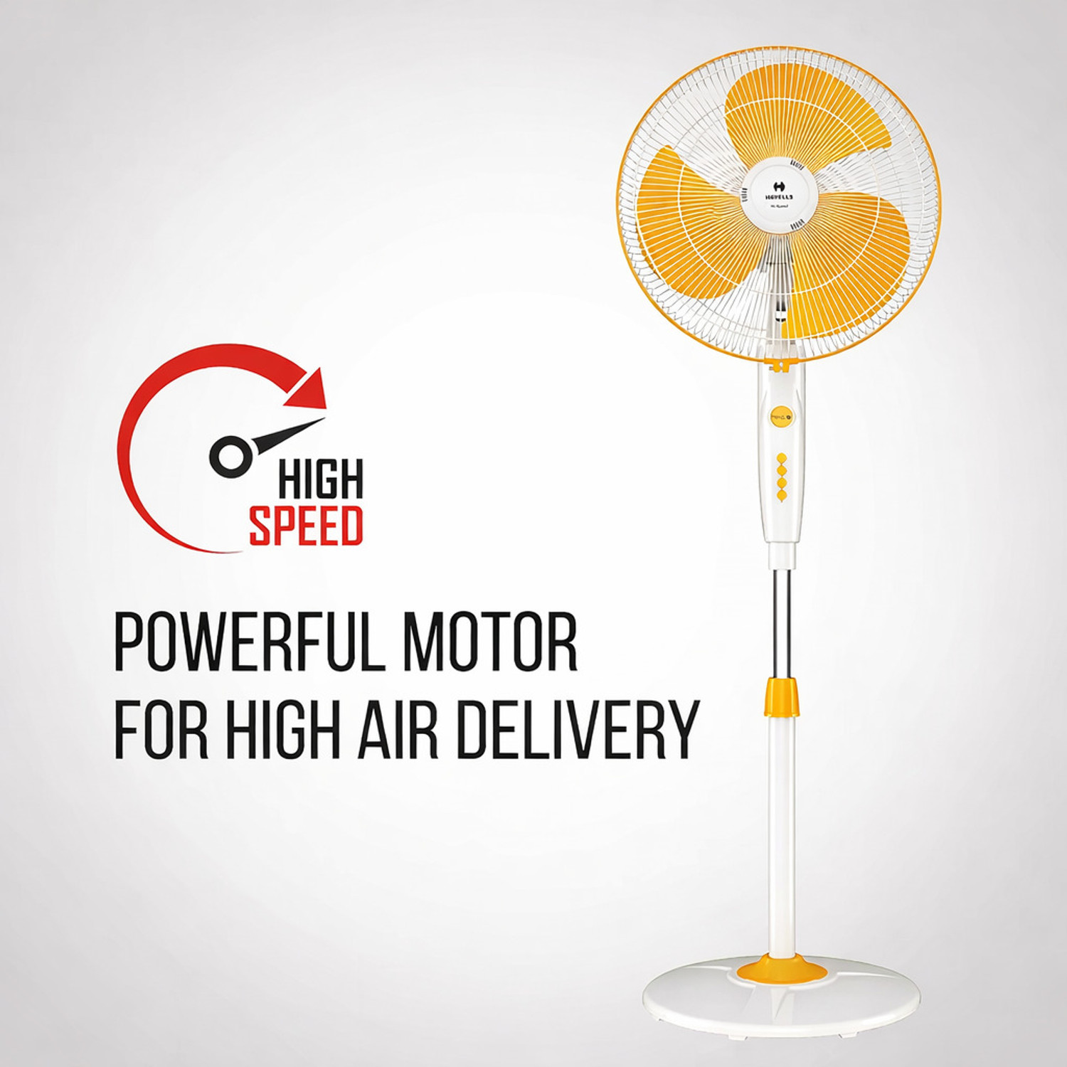 Image of HAVELLS MARVEL with 2 Year Warranty Ultra High Speed 400 mm Pedestal Fan (YELLOW | Pack of 1)