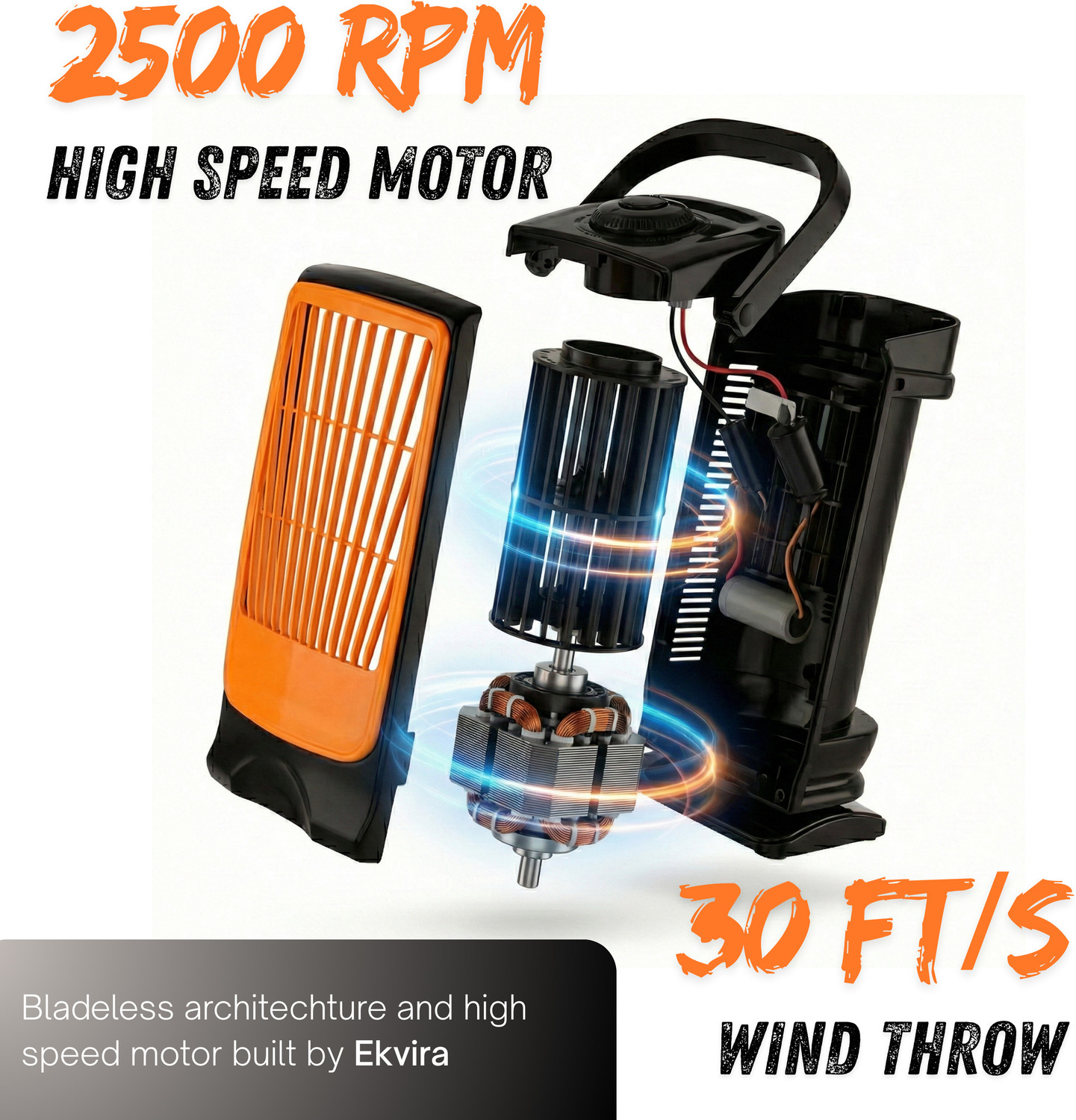 Image of EKVIRA Aura Cooling Tower Fan with 12 Months Warranty Ultra High Speed, Anti Rust, Energy Saving Tower Fan (Blaze | Pack of 1)