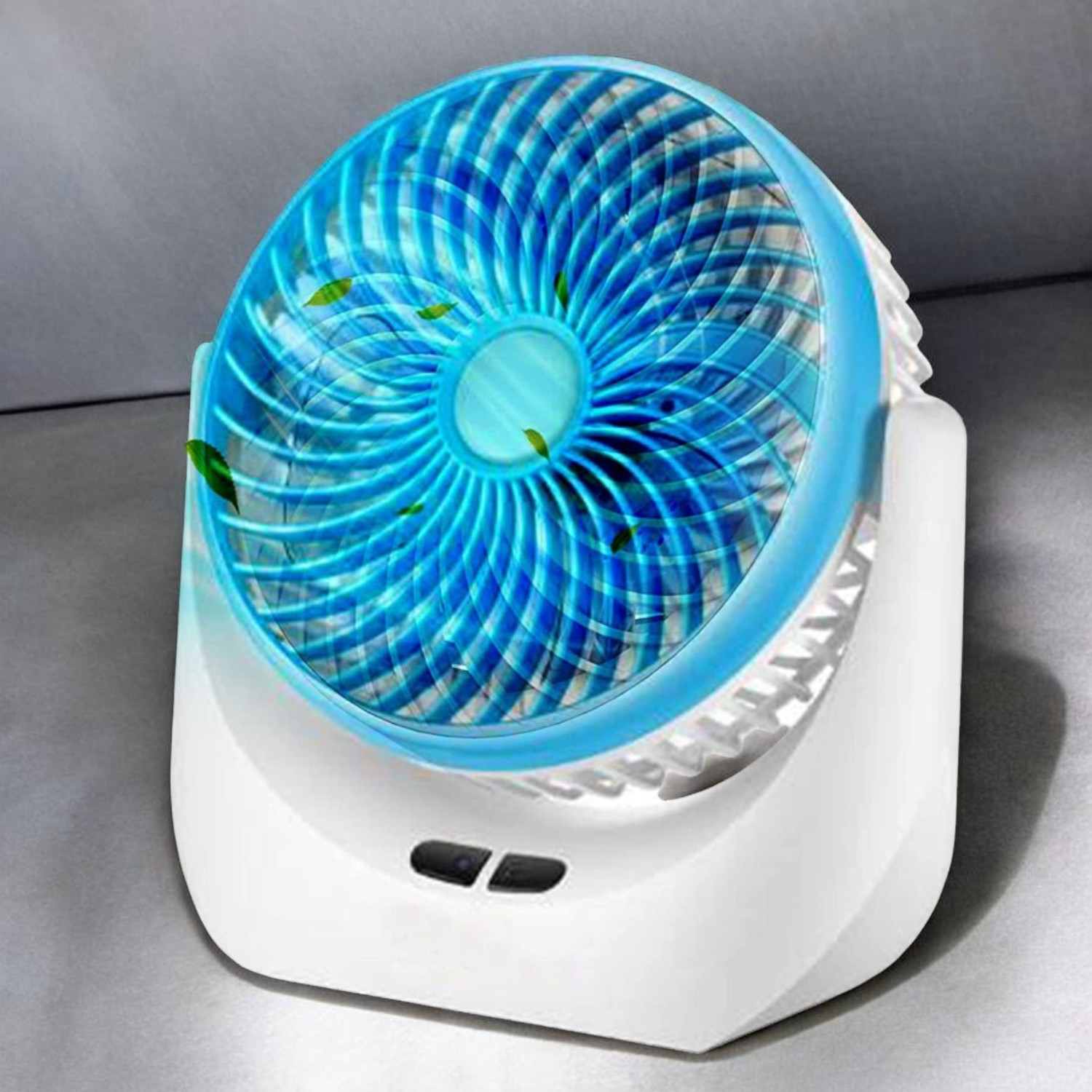 Image of Gatushop High Speed Rechargeable Table Fan with LED Light For Office Desk, Home 354 Ultra High Speed 1400 mm Table Fan (5 Star | Multicolor | Pack of 1)