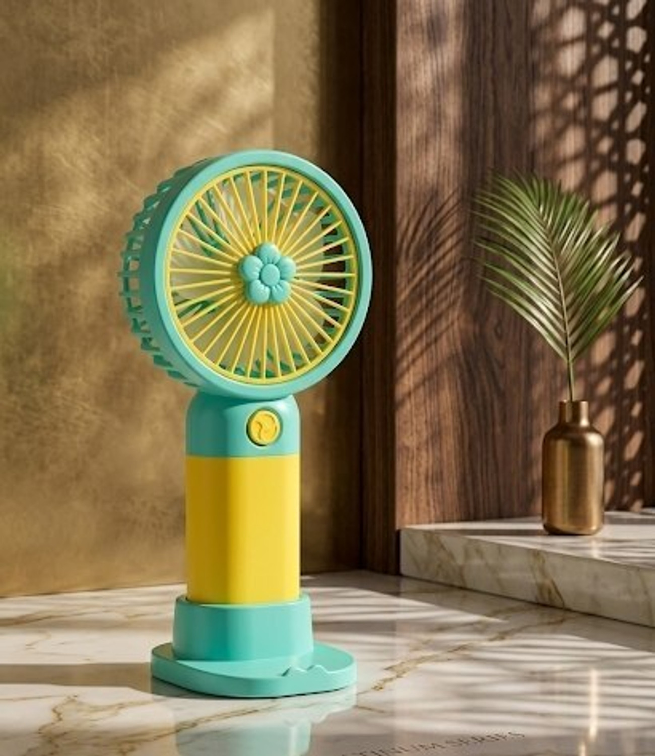 Image of YAKUNOX Small Mini Fan USB Rechargeable Portable Cooling Fan Random Colour Anti Dust 90 mm Table Fan (Multicolor | Pack of 1)