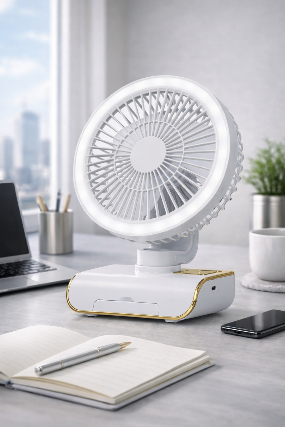 Image of Windar Mini Ac Cooler for Room Cooling 300mm(12Inch.) Electric Table Fan For HomeXE408 Silent Operation 300 mm Table Fan (5 Star | White | Pack of 1)