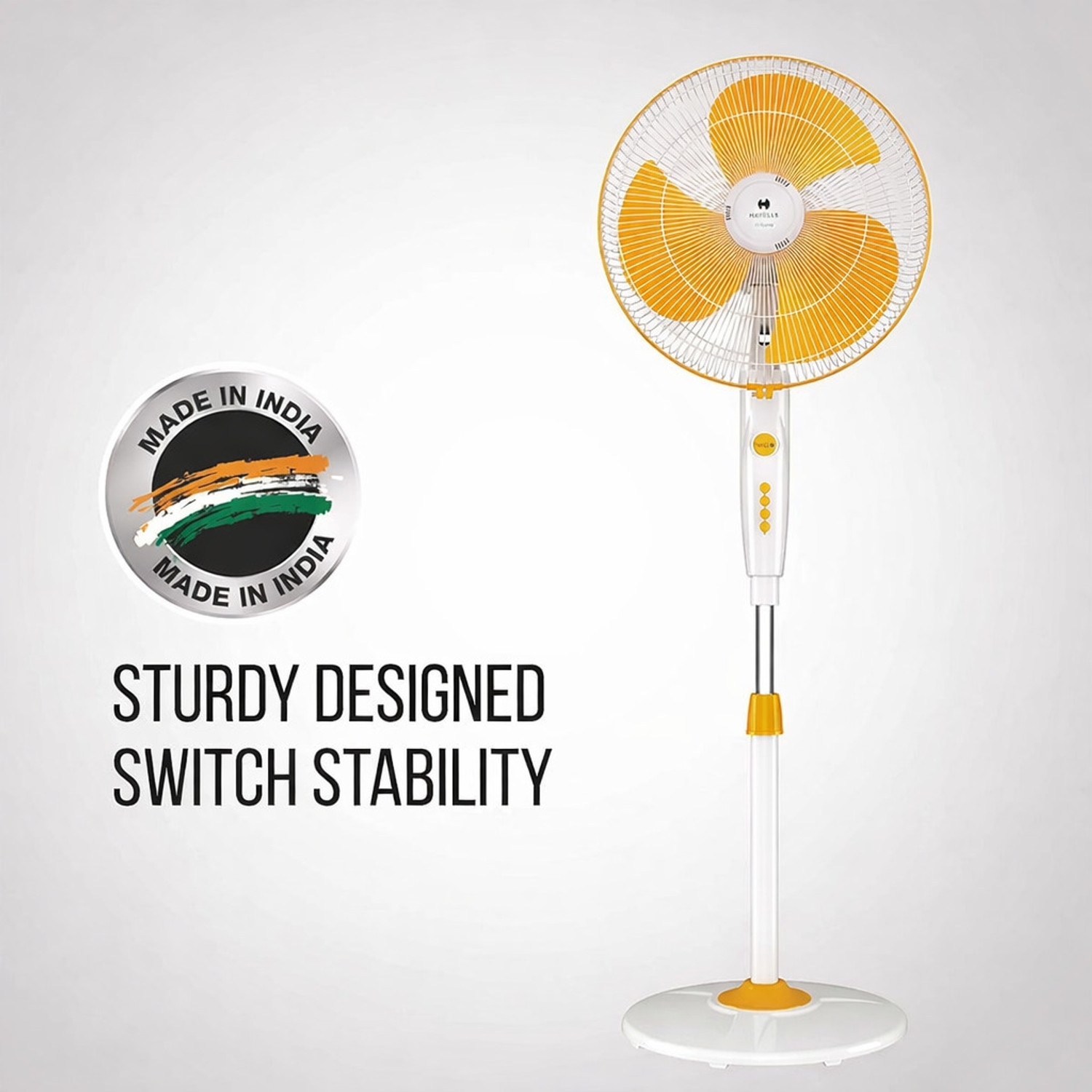Image of HAVELLS MARVEL with 2 Year Warranty Ultra High Speed 400 mm Pedestal Fan (YELLOW | Pack of 1)