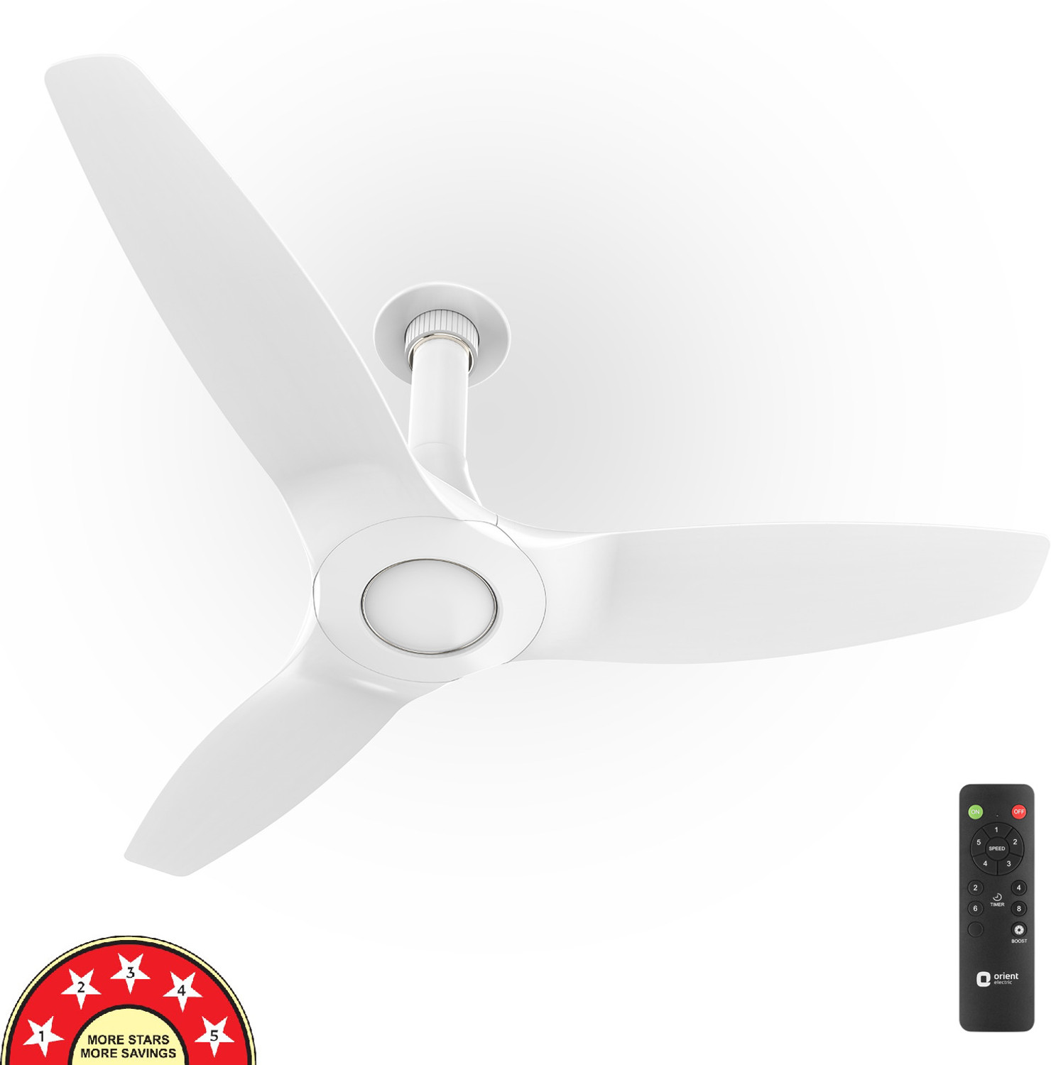 Image of Orient Electric Wendy With Remote BEE Star Rated with 2 Year Warranty 1200 mm Ceiling Fan (1 Star | Azure Blue Silver | Pack of 1)