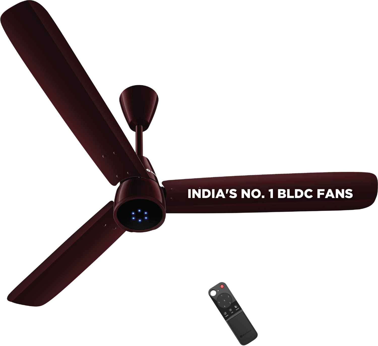 Image of Paras Green Smart Premium 32 Watt with 2 Year Warranty Remote Controlled, BLDC Motor with Remote, Ultra High Speed 1200 mm Ceiling Fan (Brown | Pack of 1)