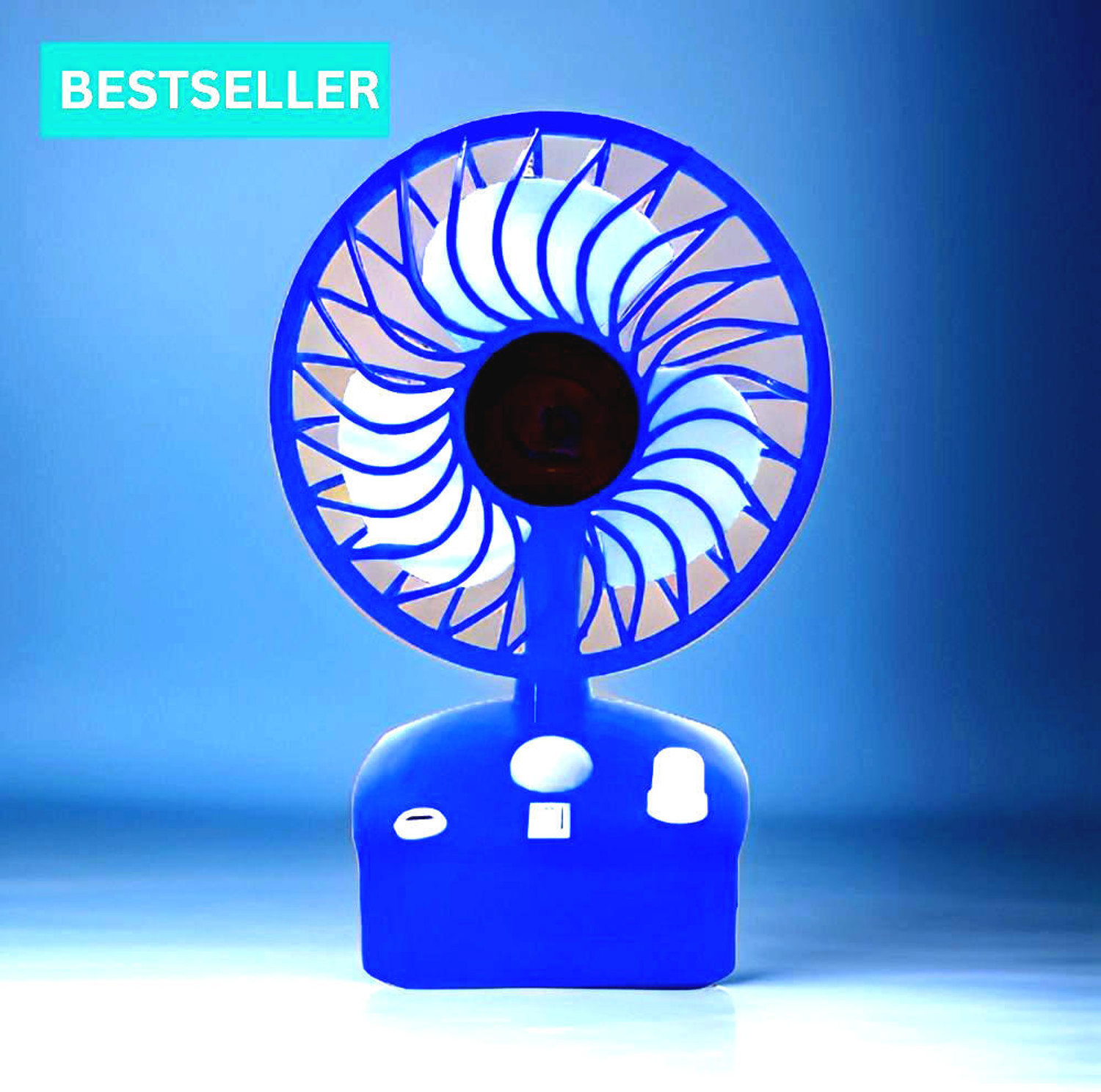 Image of Darshan High Speed Rechargeable Table Fan with LED Light For Office Desk, Home 297 Ultra High Speed 1400 mm Table Fan (5 Star | Multicolor | Pack of 1)