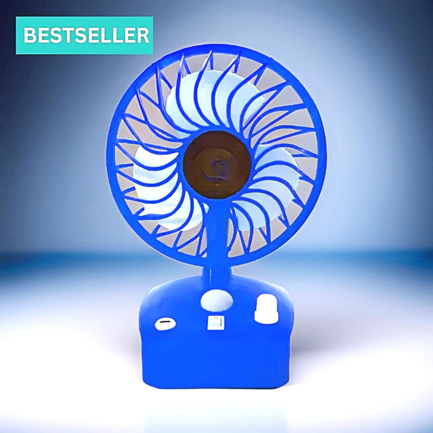 Image of Darshan High Speed Rechargeable Table Fan with LED Light For Office Desk, Home 308 Ultra High Speed 1400 mm Table Fan (5 Star | Multicolor | Pack of 1)