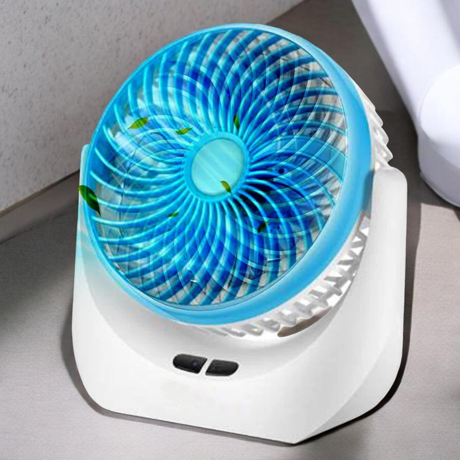 Image of Radhe High Speed Rechargeable Table Fan with LED Light For Office Desk, Home 265 Ultra High Speed 1400 mm Table Fan (5 Star | Multicolor | Pack of 1)