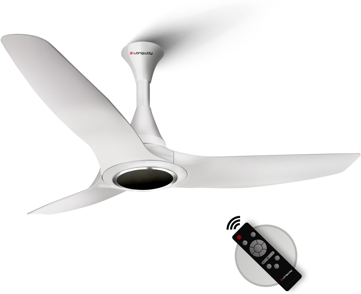 Image of Longway Glideon with 5 Year Warranty BLDC Motor with Remote 1200 mm Ceiling Fan (5 Star | White | Pack of 1)