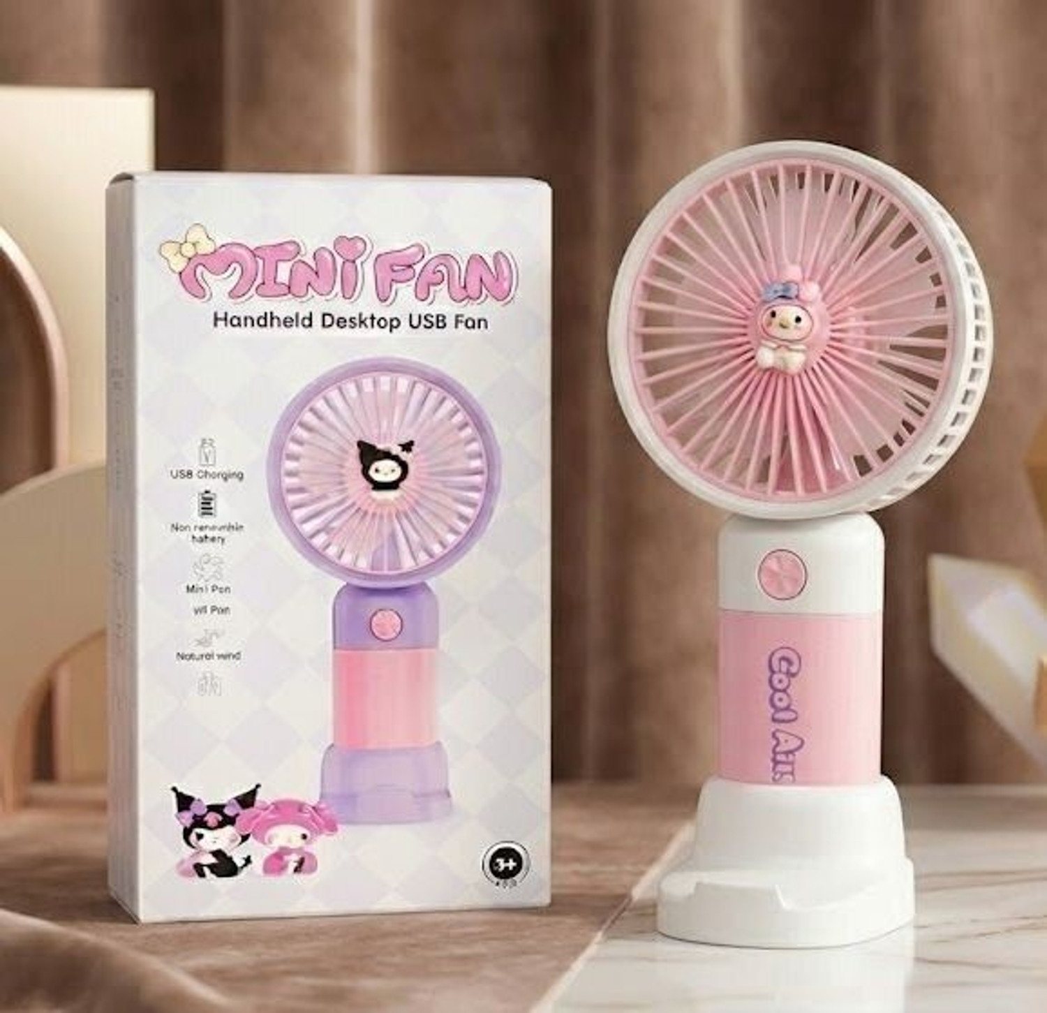 Image of Radhe High Speed Rechargeable Table Fan with LED Light For Office Desk, Home 333 Ultra High Speed 1400 mm Table Fan (5 Star | Multicolor | Pack of 1)