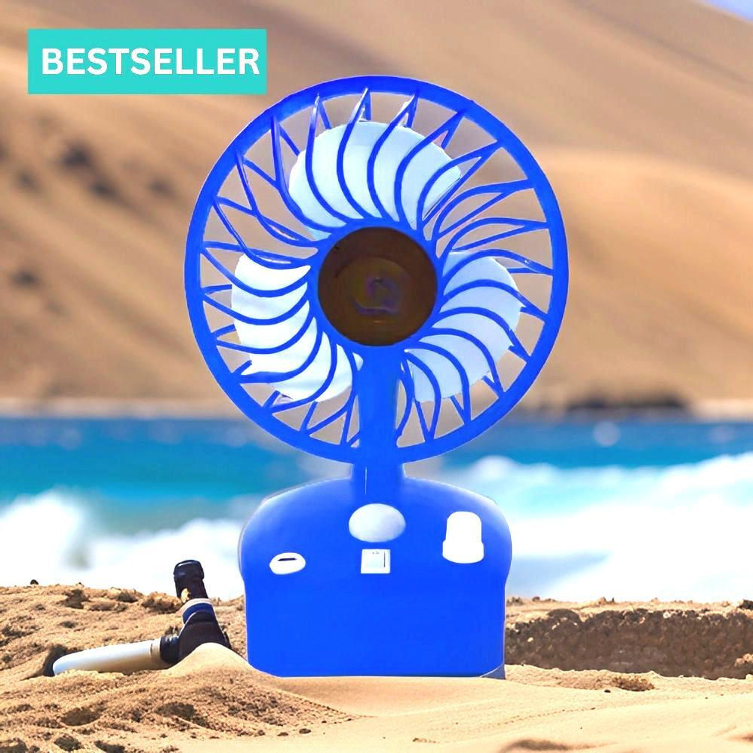 Image of Darshan High Speed Rechargeable Table Fan with LED Light For Office Desk, Home 308 Ultra High Speed 1400 mm Table Fan (5 Star | Multicolor | Pack of 1)