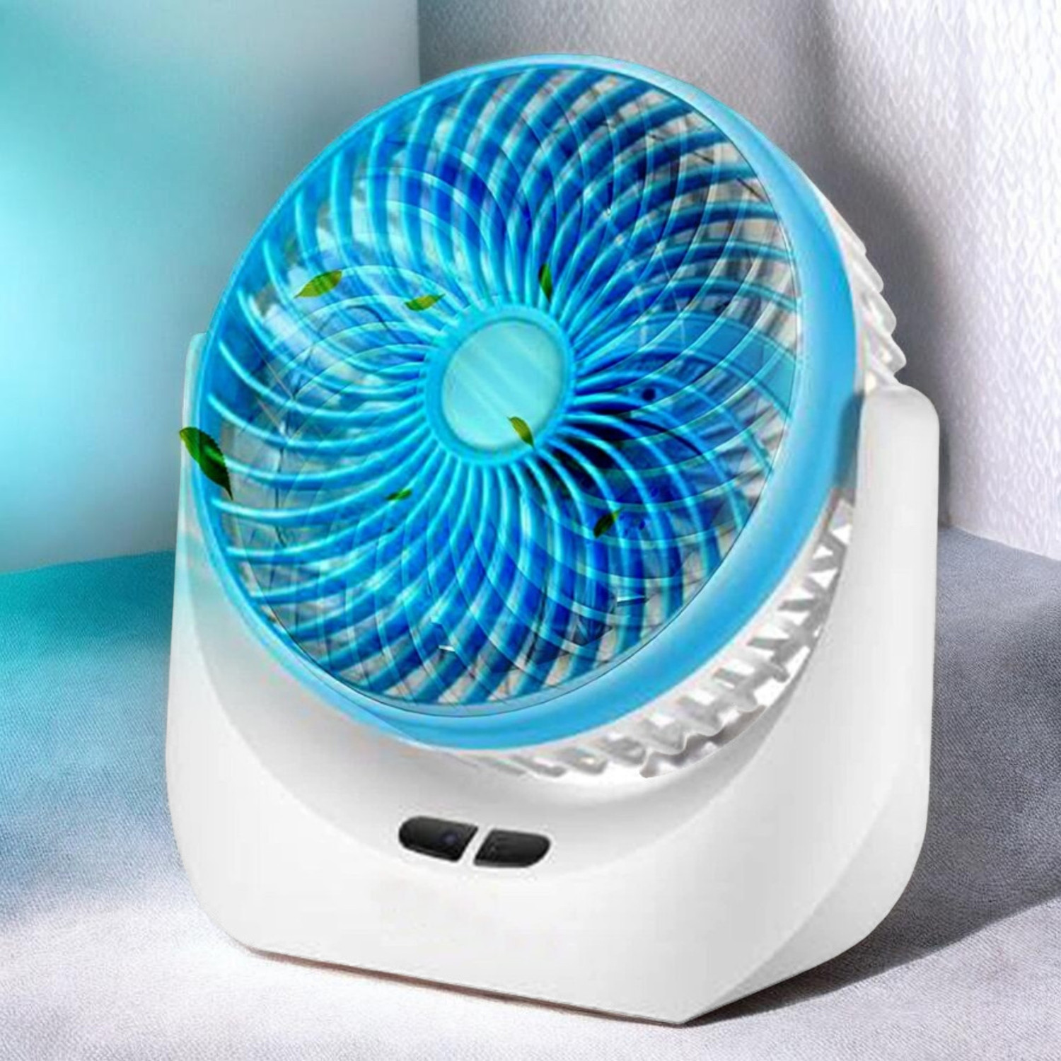 Image of Radhe High Speed Rechargeable Table Fan with LED Light For Office Desk, Home 274 Ultra High Speed 1400 mm Table Fan (5 Star | Multicolor | Pack of 1)