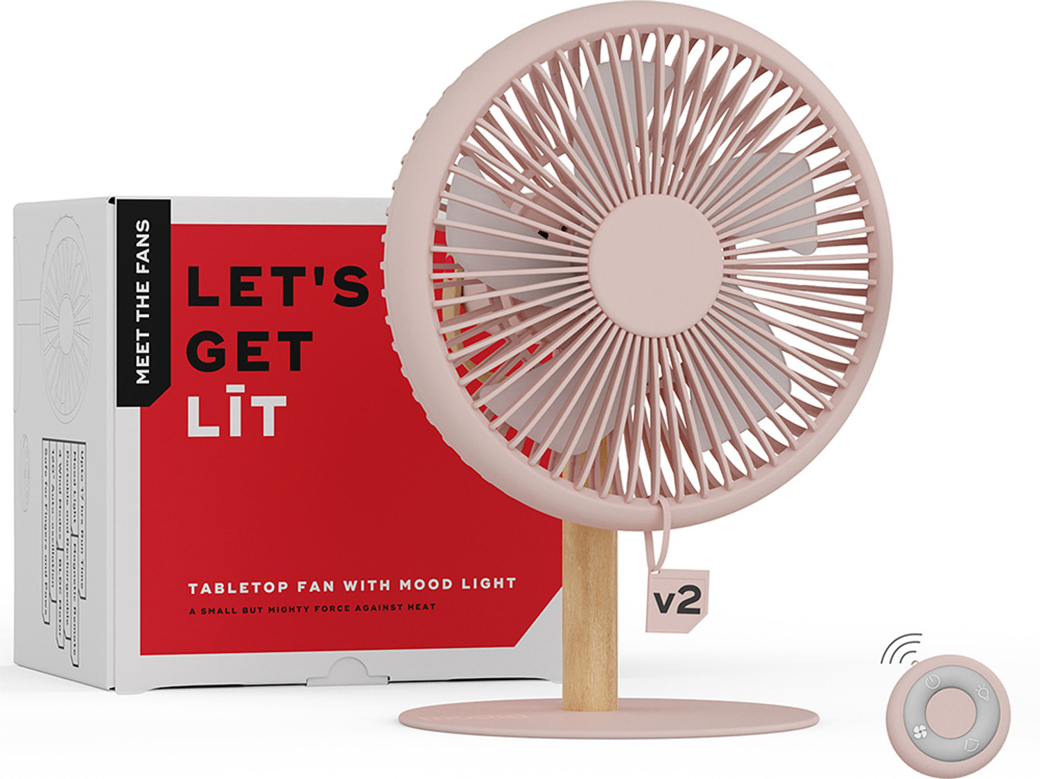 Image of Rdecom Mini USB Desk Rechargeable Fan with LED Light 6 Speed Moodes And Easy to Carry With LED Indicators 100 mm Table Fan (Pink | Pack of 1)