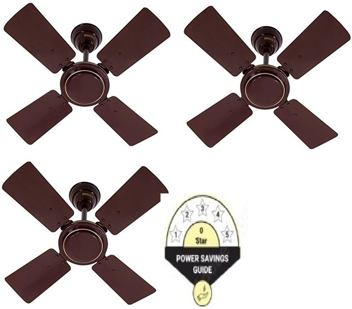 USHA Swift brown pack of 3 with 1 Year Warranty 600 mm Ceiling Fan