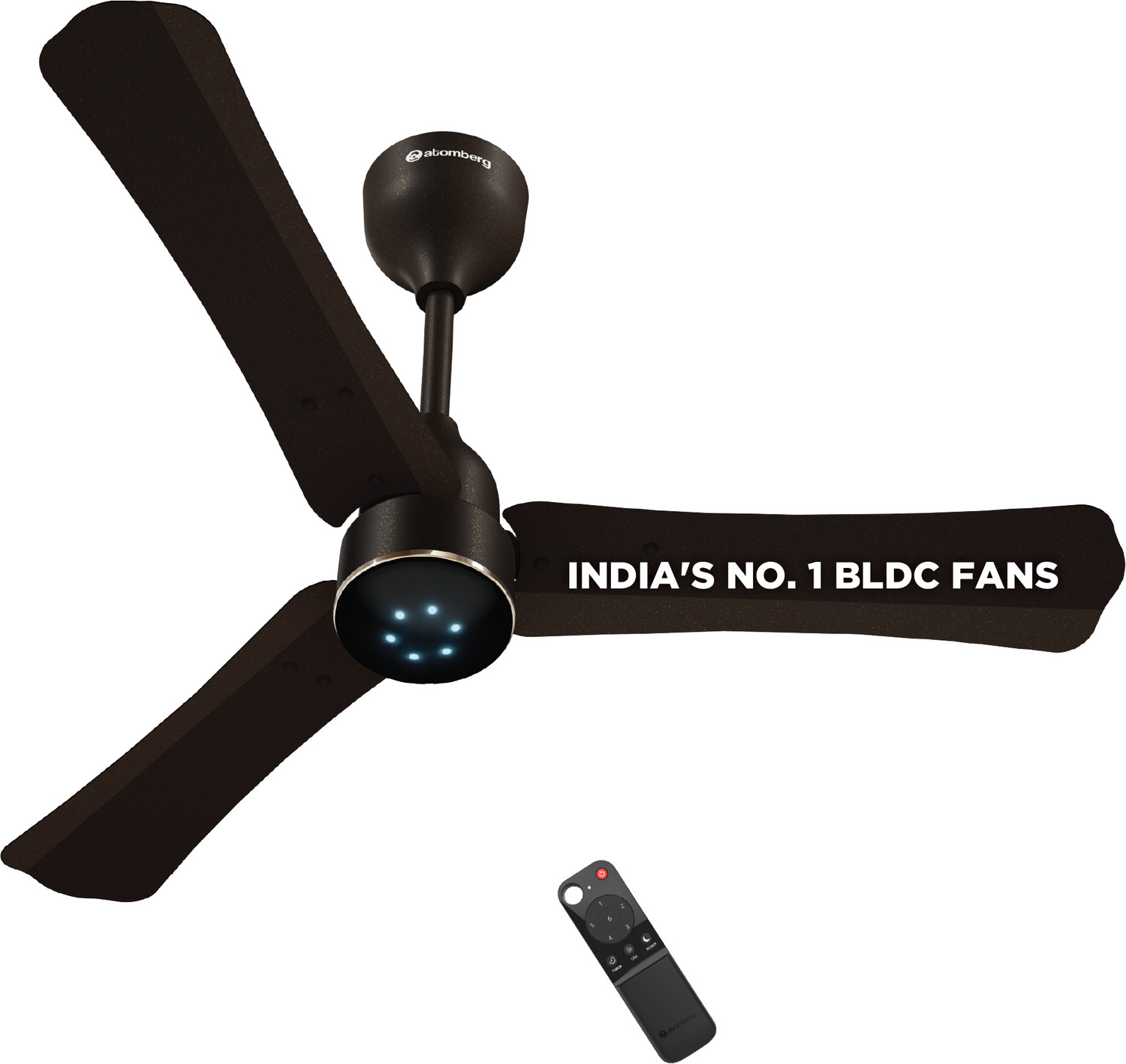 Image of Paras Green Smart Premium 32 Watt with 2 Year Warranty Remote Controlled, BLDC Motor with Remote, Ultra High Speed 1200 mm Ceiling Fan (Brown | Pack of 1)