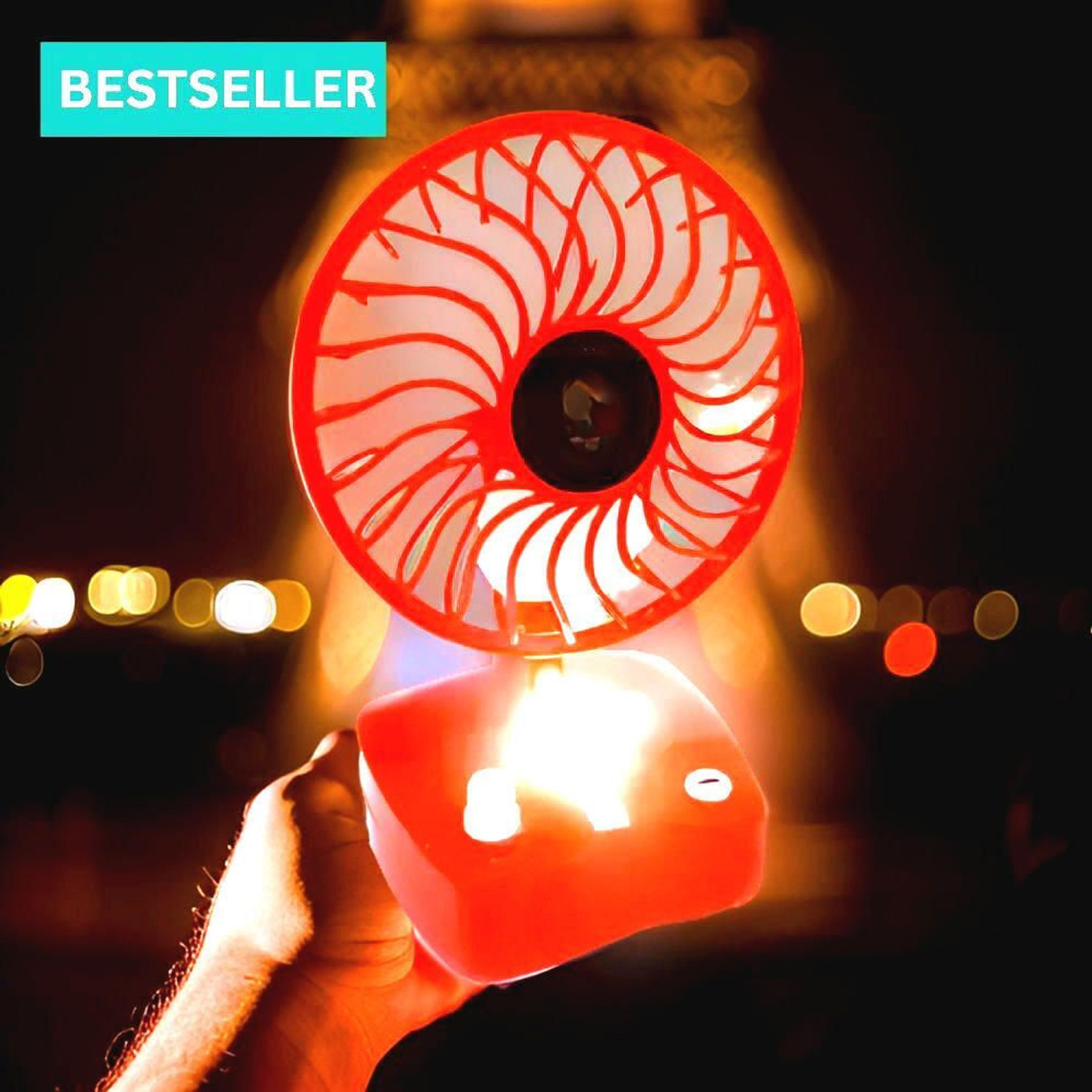 Image of YAKUNOX Rechargeable Mini Handheld Fan with Stand | Portable USB Fan 2 Speed BLDC Motor 100 mm Table Fan (multi colour | Pack of 1)