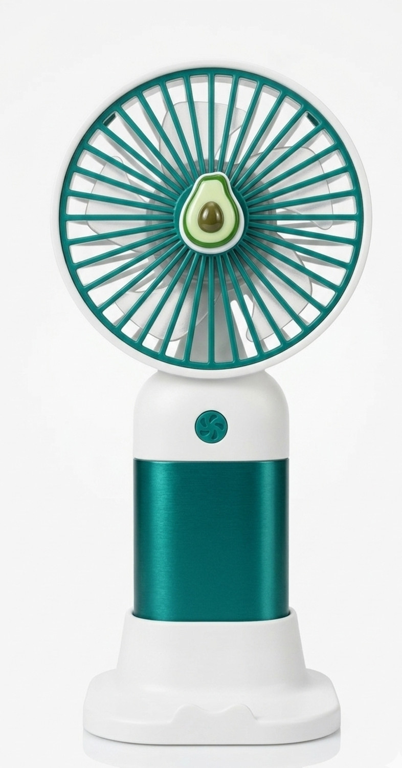 Image of KOVAH Portable Rechargeable Desk Fan with 3 Speed Control, USB Charging BLDC Motor 150 mm Table Fan (Solid Green | Pack of 1)