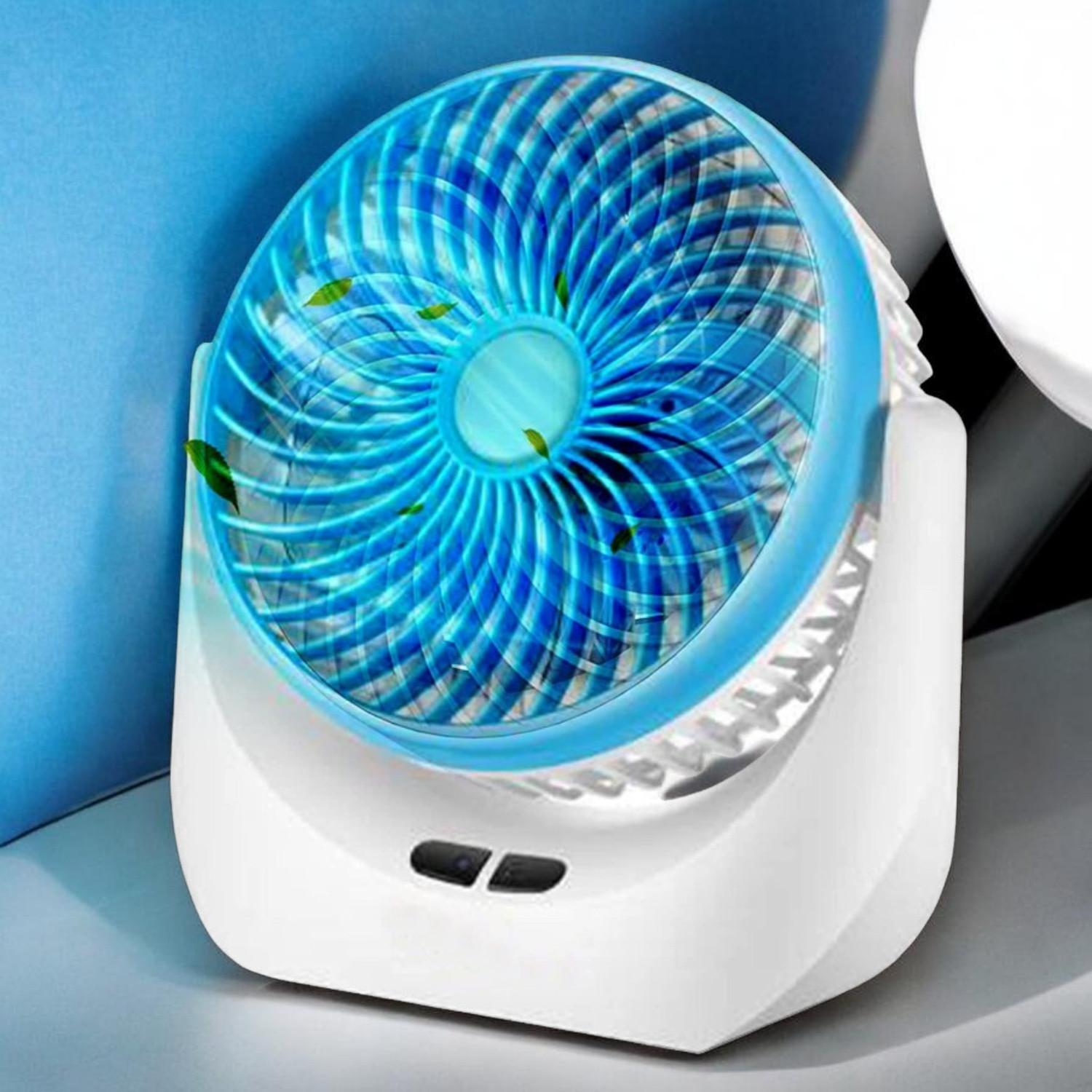 Image of Darshan High Speed Rechargeable Table Fan with LED Light For Office Desk, Home 273 Ultra High Speed 1400 mm Table Fan (5 Star | Multicolor | Pack of 1)