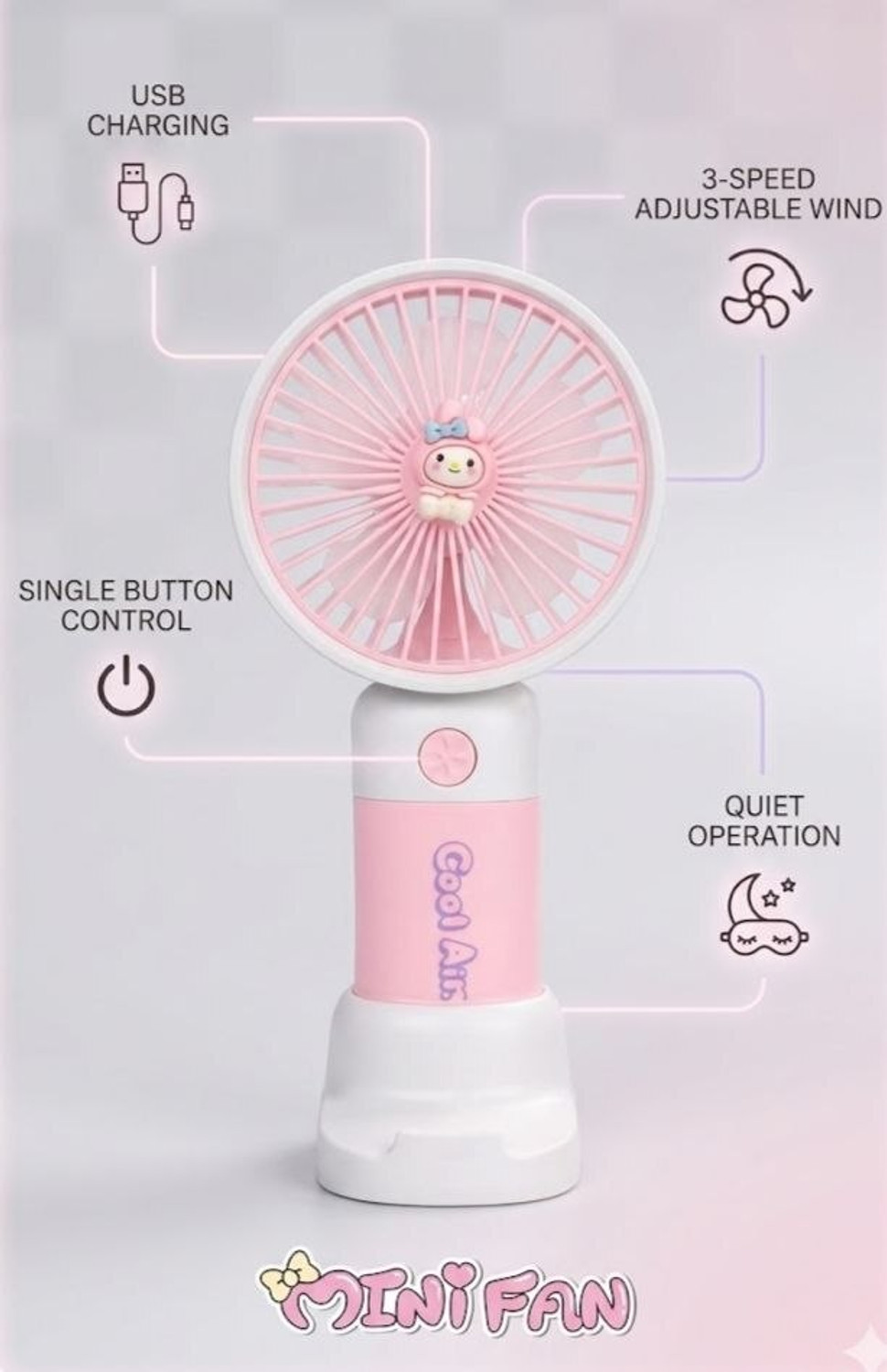 Image of YAKUNOX Personal Mini Fan USB Rechargeable Handheld Cooling Fan Random Colour Anti Dust 90 mm Table Fan (Multicolor | Pack of 1)