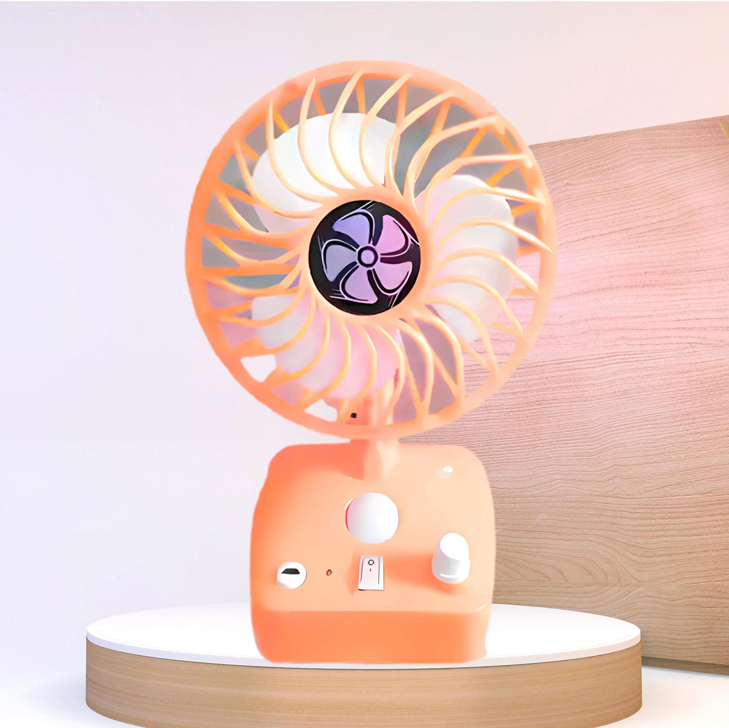 Image of PARADISEECOM M103 Cool Fan:7 Speed,LED Light,USB Rechargeable,very silent|Stay Chill Anywhere with 1 Year Warranty Table Fan (Multicolor | Pack of 1)