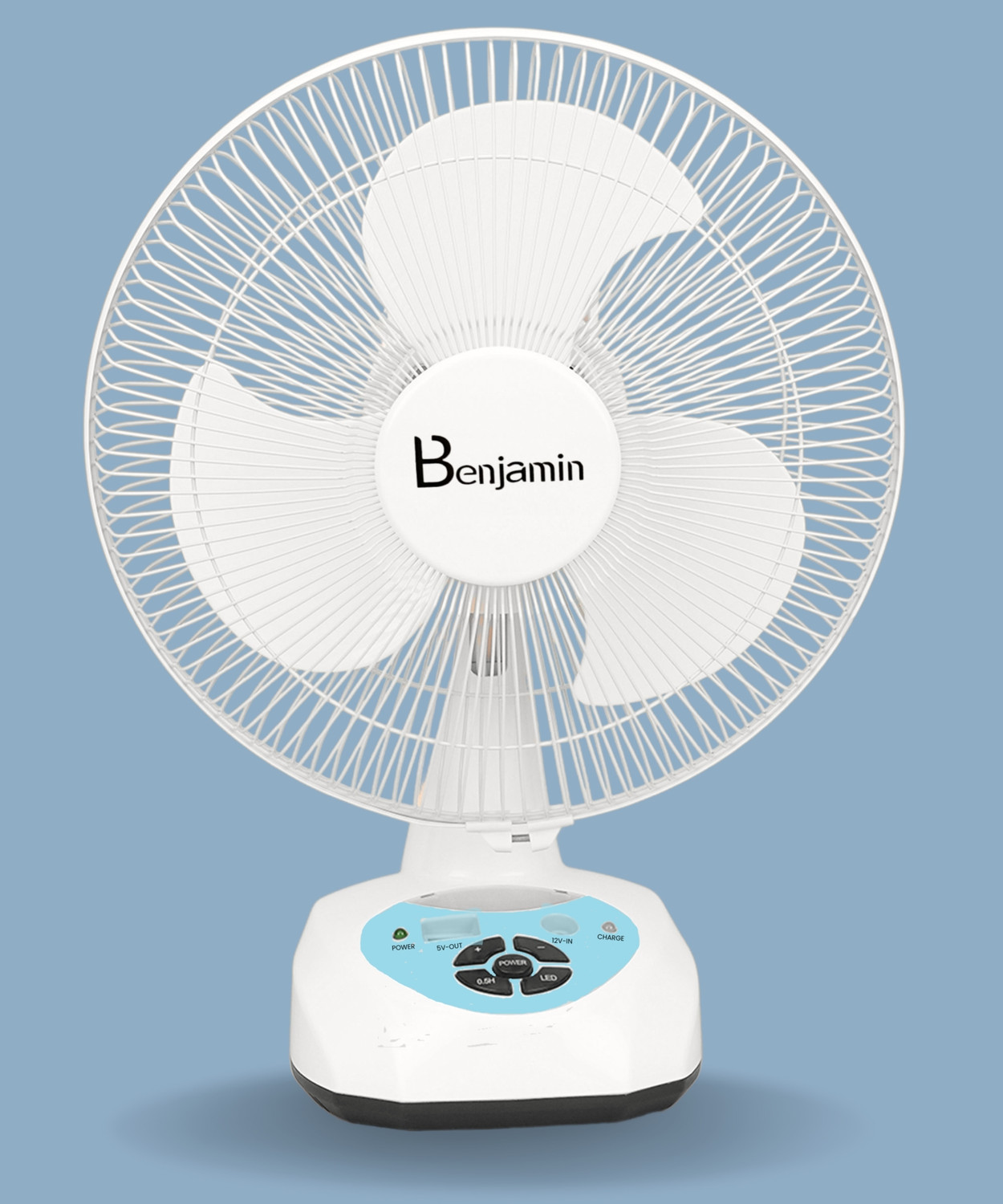 Image of SOLVEXIA USB Rechargeable Fan with Powerful LED Light Portable Desk Fan Personal Mini Fan Remote Controlled Table Fan (Multicolor | Pack of 1)