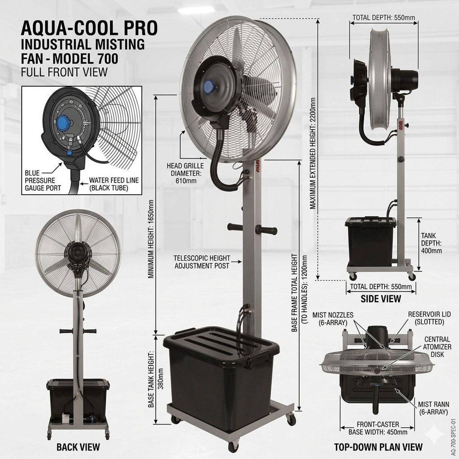 Image of yogi Mist Fan with Water Tank High Speed Cooling Fan Outdoor Air Cooler Anti Dust, High Air Delivery, Silent Operation, Ultra High Speed 0.3 mm Tower Fan (4 Star | Multicolor | Pack of 1)