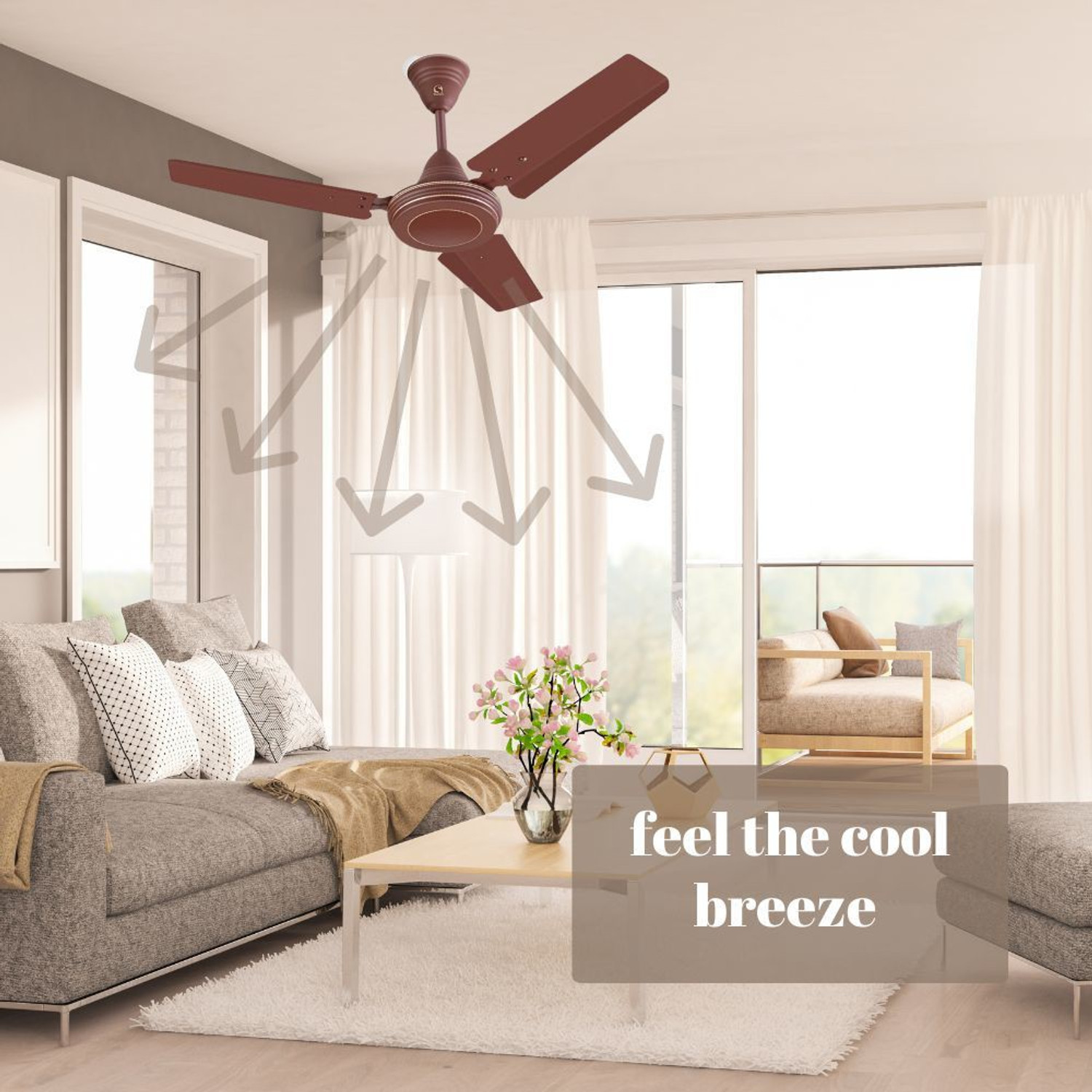 Image of THERMOCOOL Little | 600 RPM | Choco Brown | with 1 Year Warranty 900 mm Ceiling Fan (Choco Brown | Pack of 1)