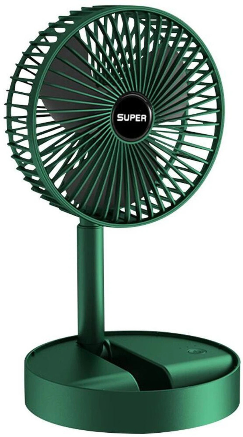 Image of KOVAH Portable Rechargeable Desk Fan with 3 Speed Control, USB Charging BLDC Motor 150 mm Table Fan (Solid Green | Pack of 1)