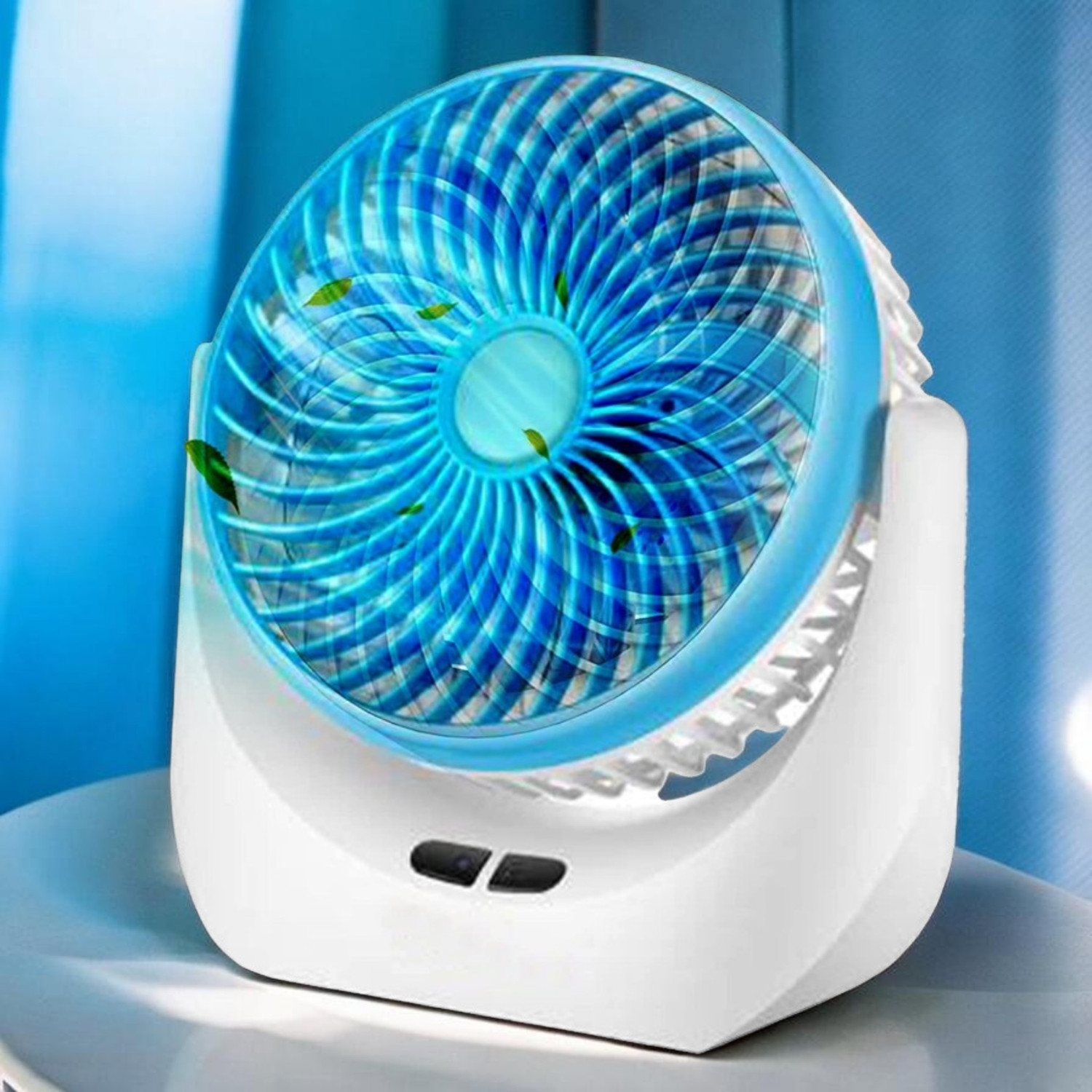 Image of Radhe High Speed Rechargeable Table Fan with LED Light For Office Desk, Home 261 Ultra High Speed 1400 mm Table Fan (5 Star | Multicolor | Pack of 1)